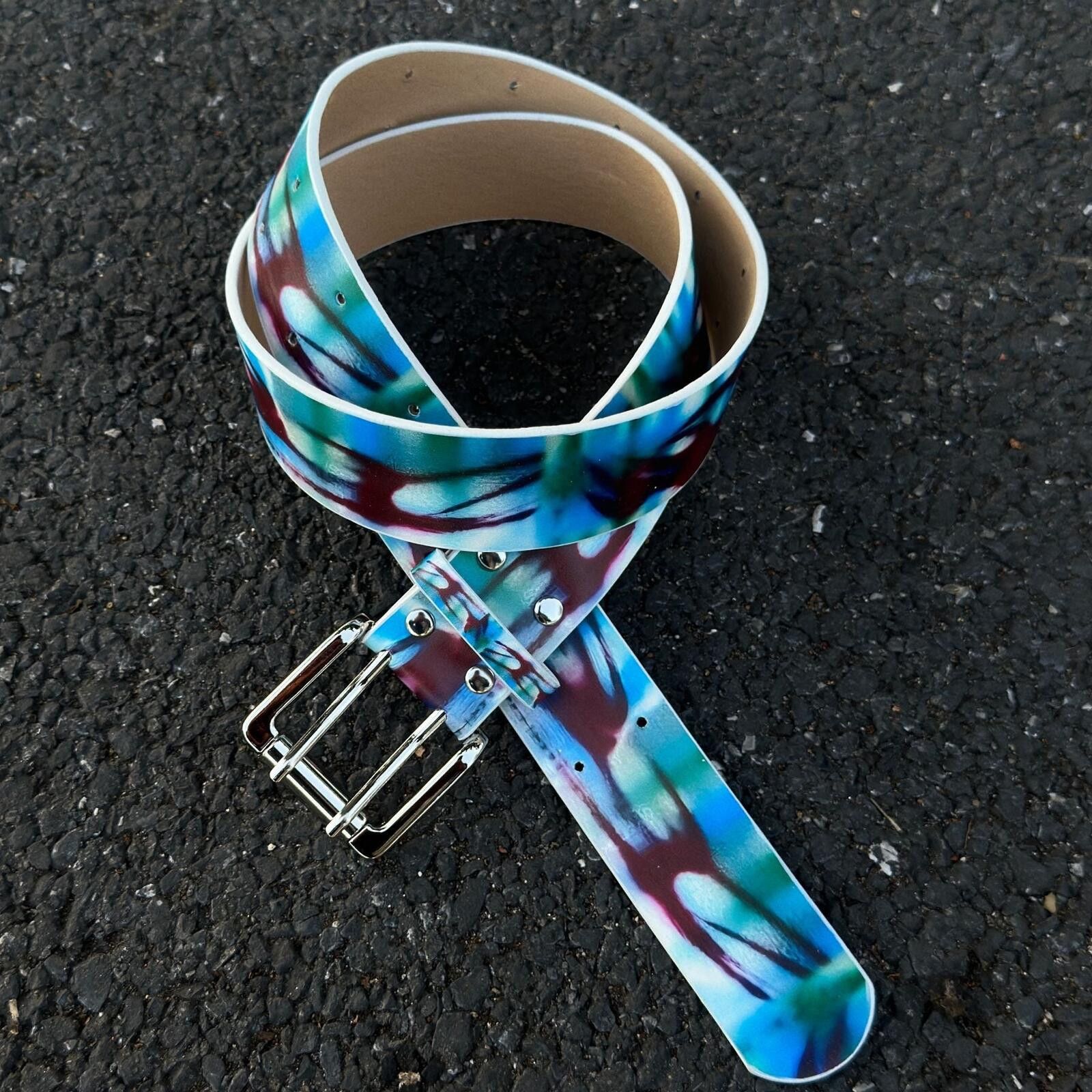 Other Neon Graffiti Paint-Splash Belt | Cyberpunk Blue Purple Size ONE SIZE - 2 Thumbnail