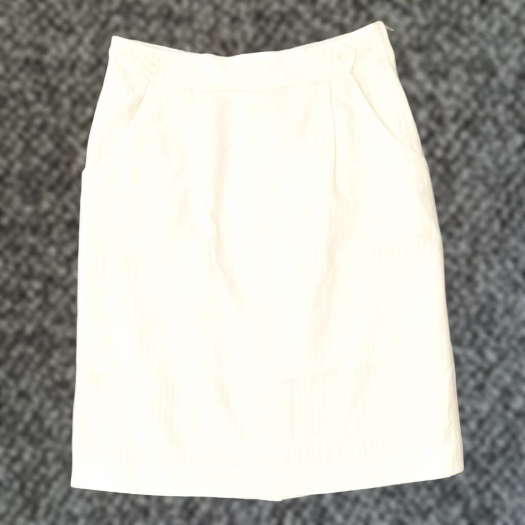 Vintage VINTAGE ACKERMANN Womens Skirt White Viscose EU 38 Small W28 Straight Designer Size 28" / US 6 / IT 42 - 1 Thumbnail
