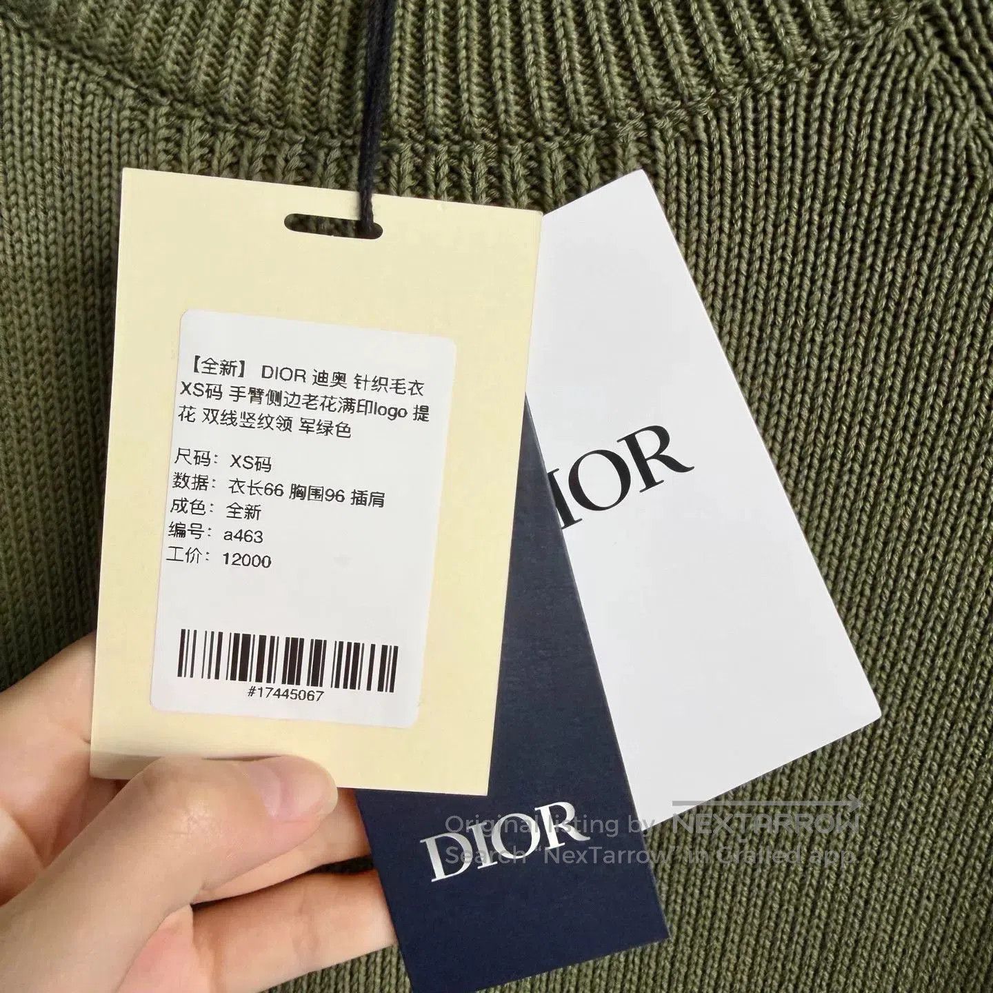 Dior DIOR Knit Sweater with Logo Sleeves XS. Size US XS / EU 42 / 0 - 5 Thumbnail