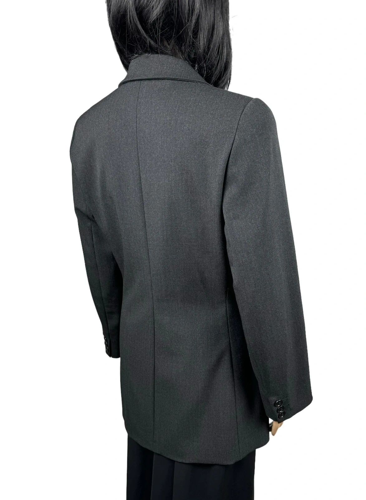 Sportmax Dark Grey Wool Polyamide Long Blazer UK10 US6