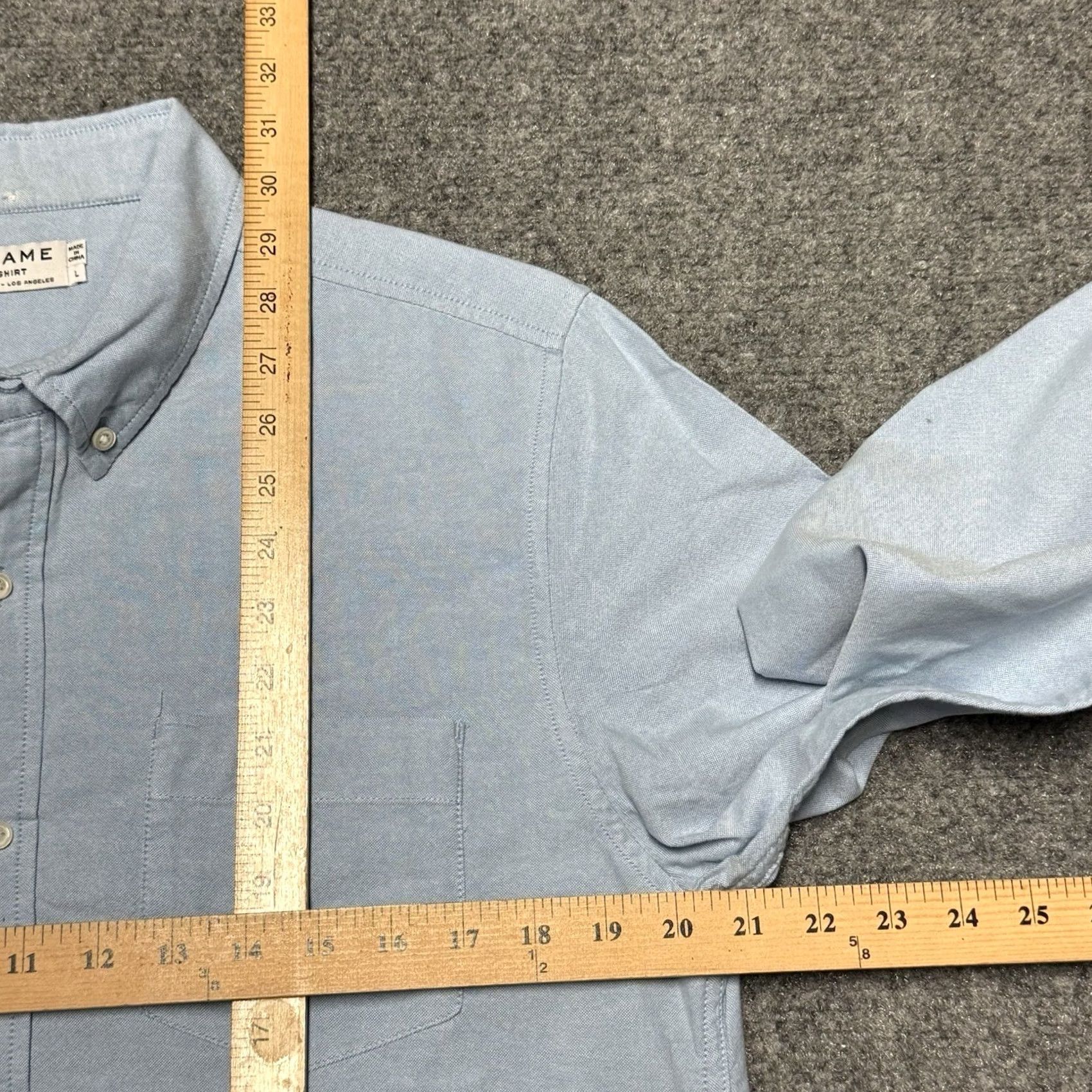 Frame FRAME Shirt Mens Large Light Blue Oxford OCBD Button Down Long Sleeve Size US L / EU 52-54 / 3 - 6 Thumbnail