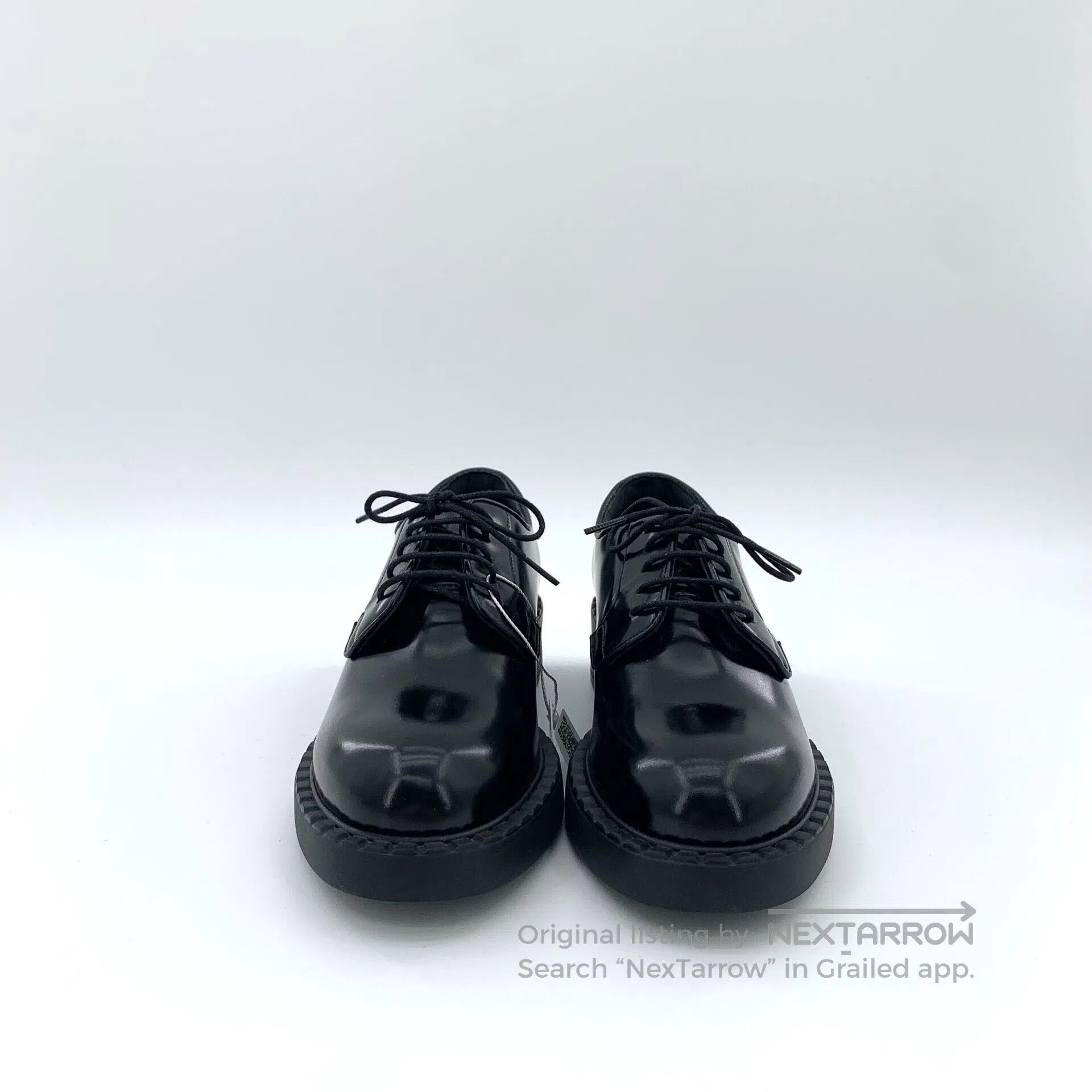 Prada Prada Black Leather Laced Casual Flat Loafers| Size US 4.5 / IT 34.5 - 3 Thumbnail