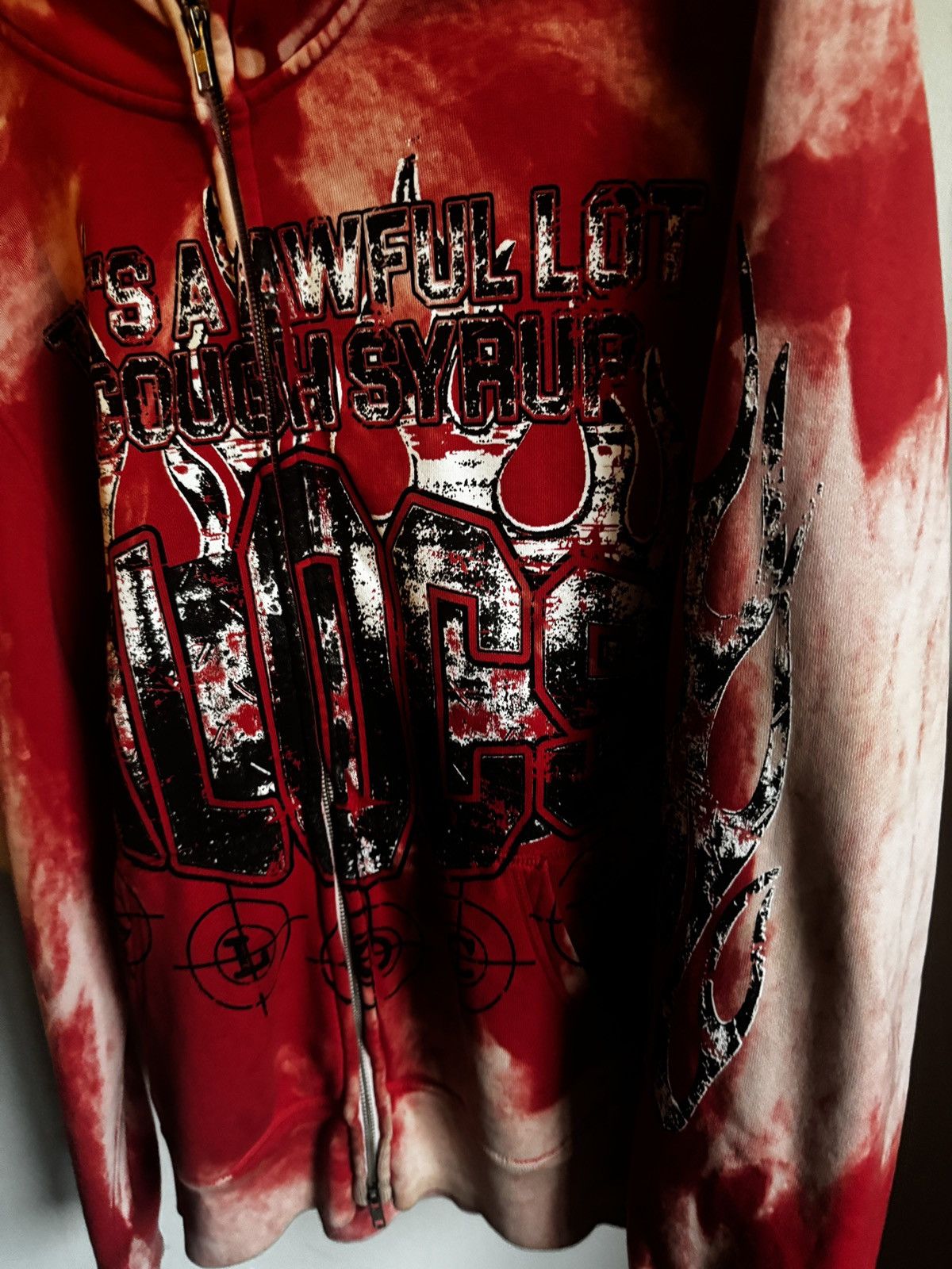 Awful Lot of Cough Syrup Awful Lot of Cough Syrup Red Full Zip Hoodie Size US XXL / EU 58 / 5 - 8 Thumbnail