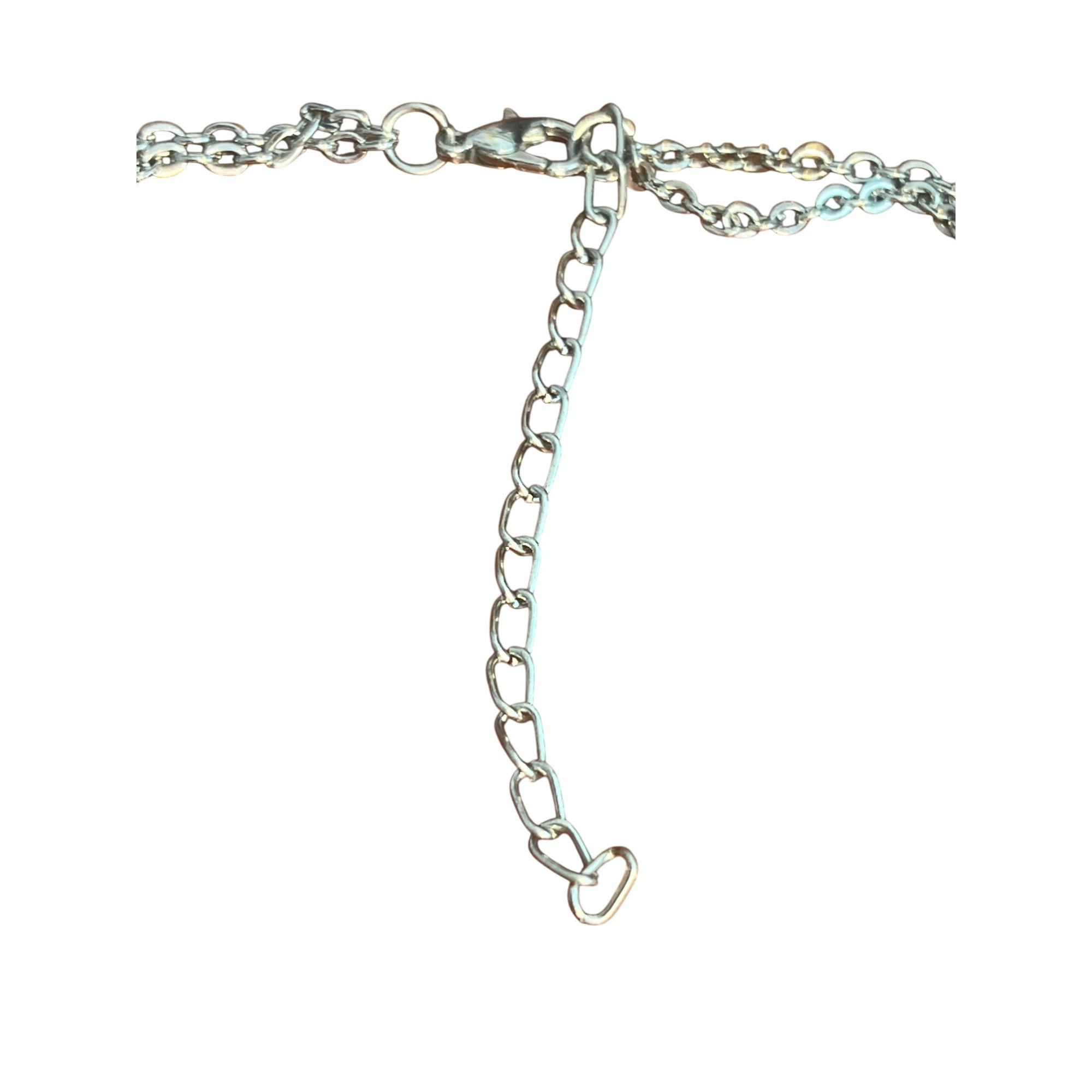 Other Iridescent Glass Beaded Double Strand Chain Necklace Adjusta Size ONE SIZE - 4 Thumbnail