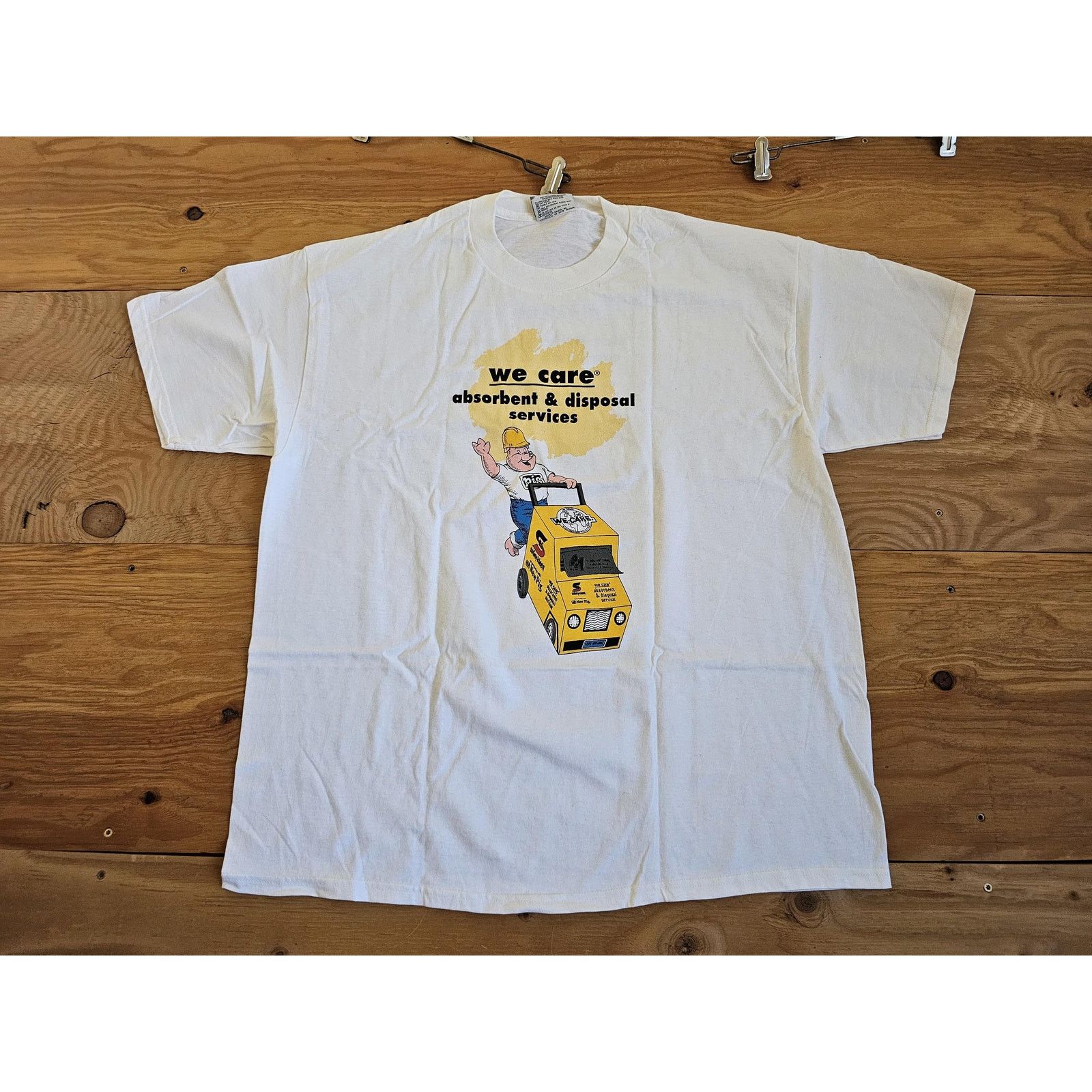 Lee 90s We Care Little Piggy T-Shirt, Funny Parody, White Sz XL Size US XL / EU 56 / 4 - 3 Thumbnail