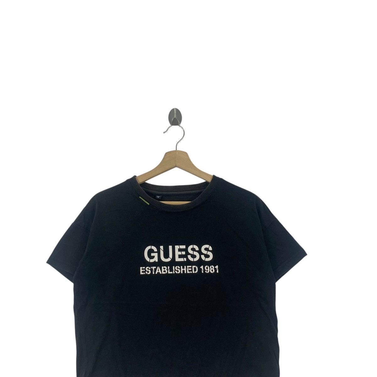 Guess GUESS USA DENIM Lifestyle Logo Cropped Top Tee Shirt Black Size XS / US 0-2 / IT 36-38 - 2 Thumbnail