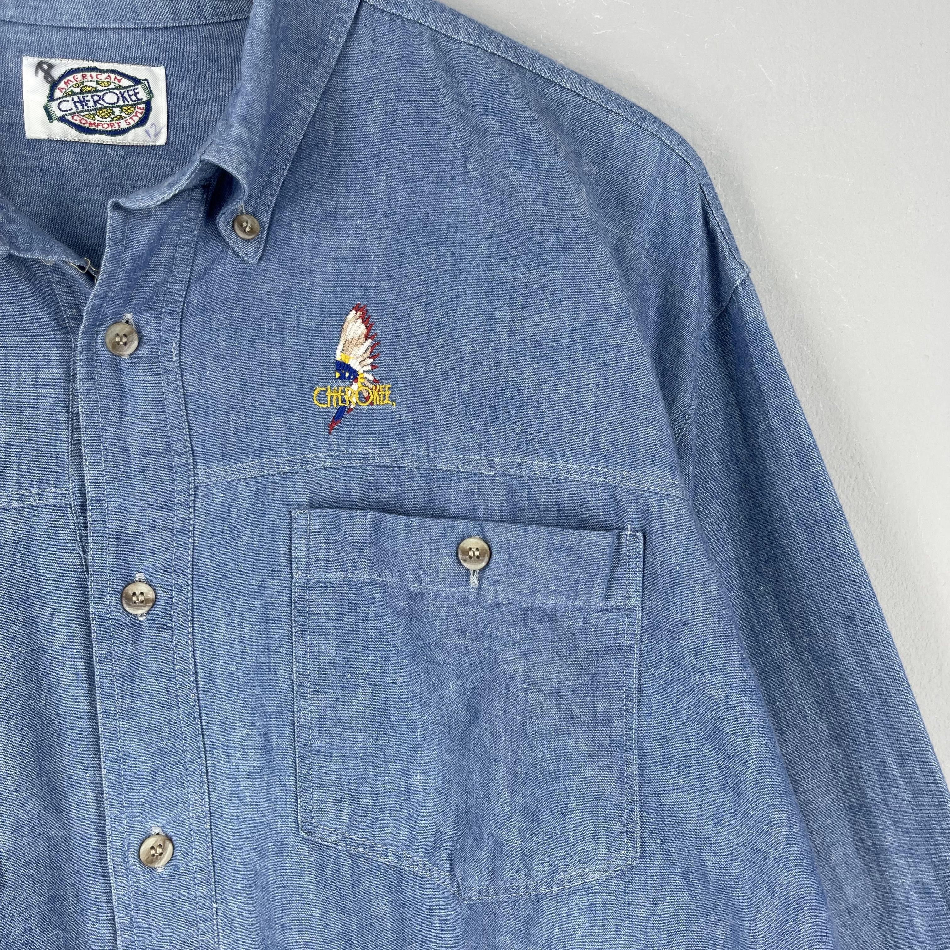 Native Vintage CHEROKEE American Native Embroidery Denim Shirt Size US L / EU 52-54 / 3 - 3 Thumbnail