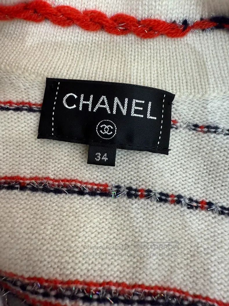 Chanel Chanel White and red striped cashmere jacket Size XXS / US 00 / IT 34 - 5 Thumbnail