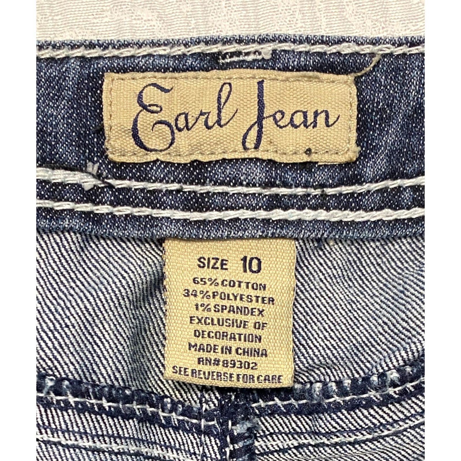 Vintage Earl Jeans Jeans Women's 10 Blue Bootcut Embroidered Bling Rhinestone Pockets Size 32" / US 10 / IT 46 - 6 Thumbnail