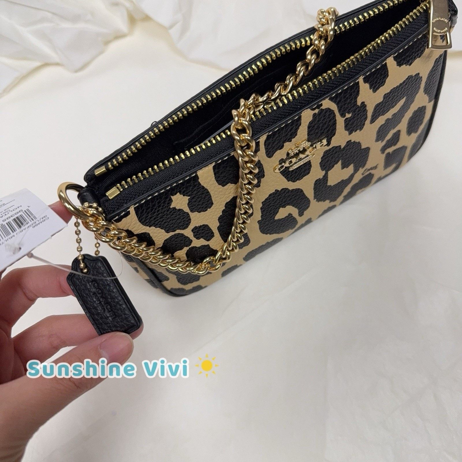 Coach NWT Coach Nolita 19 Shoulder Bag Leopard CBM66 Gold/Leopard Size ONE SIZE - 9 Thumbnail