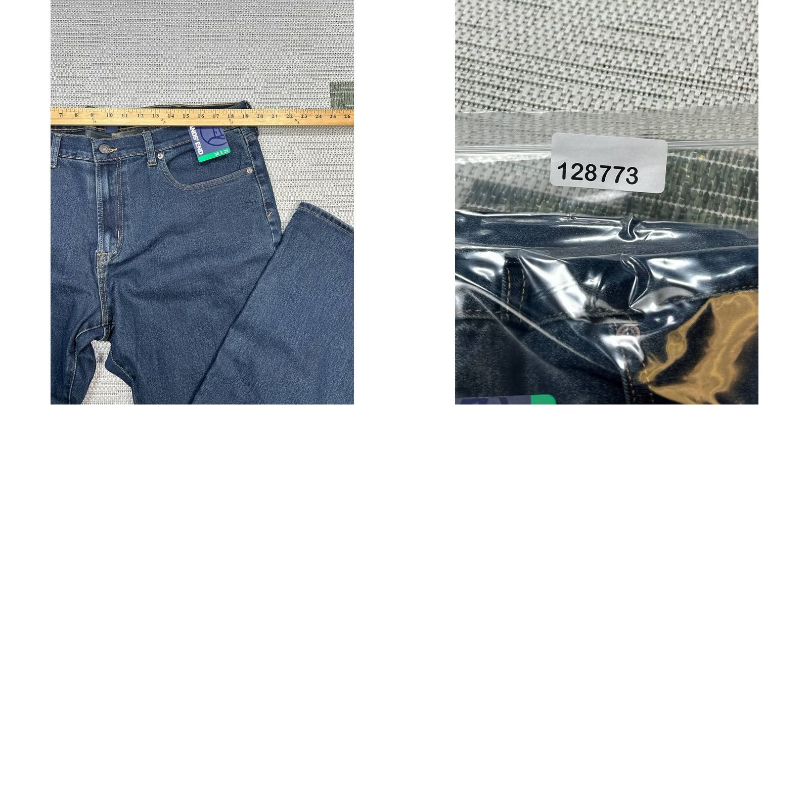 Lands' End Lands' End Jeans Men 38 Blue Denim Straight 5-Pocket Regular Rise Mid Lined 38x29 New Size US 38 / EU 54 - 9 Thumbnail
