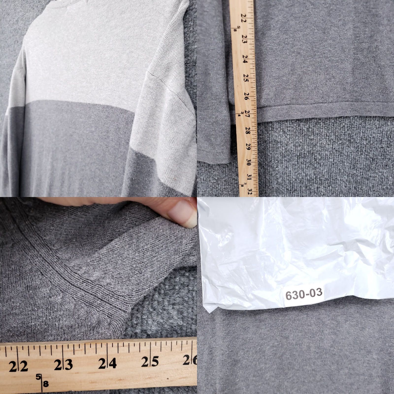 Eddie Bauer Eddie Bauer Sweater Mens L Gray Pullover Colorblock Knit Long Sleeves V-Neck Size US L / EU 52-54 / 3 - 8 Thumbnail