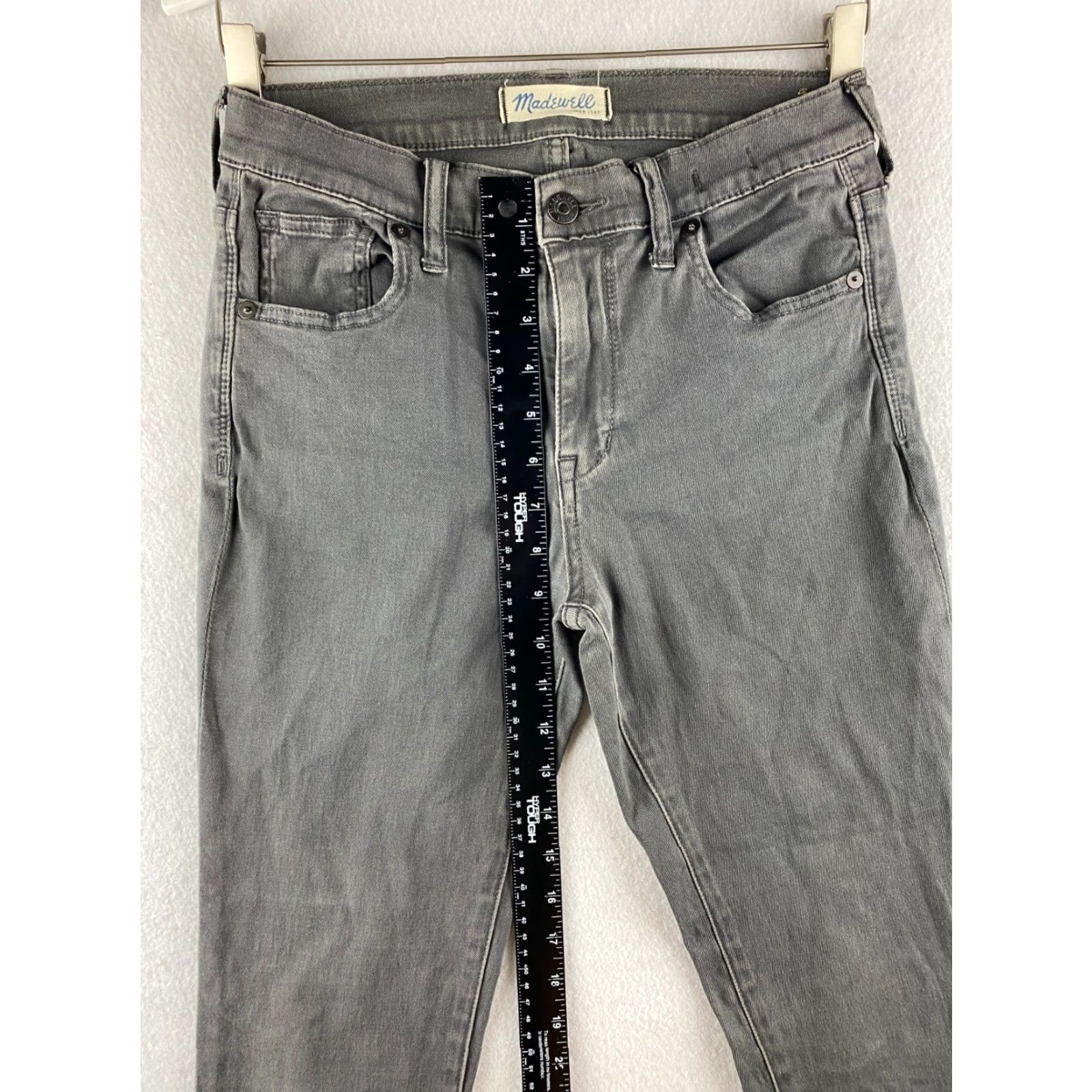 Madewell Madewell High Riser Skinny Jeans Womens 27 Gray Denim Dark Wash Stretch Ankle 5-Pocket Regular Rise Size 27" / US 4 / IT 40 - 4 Thumbnail