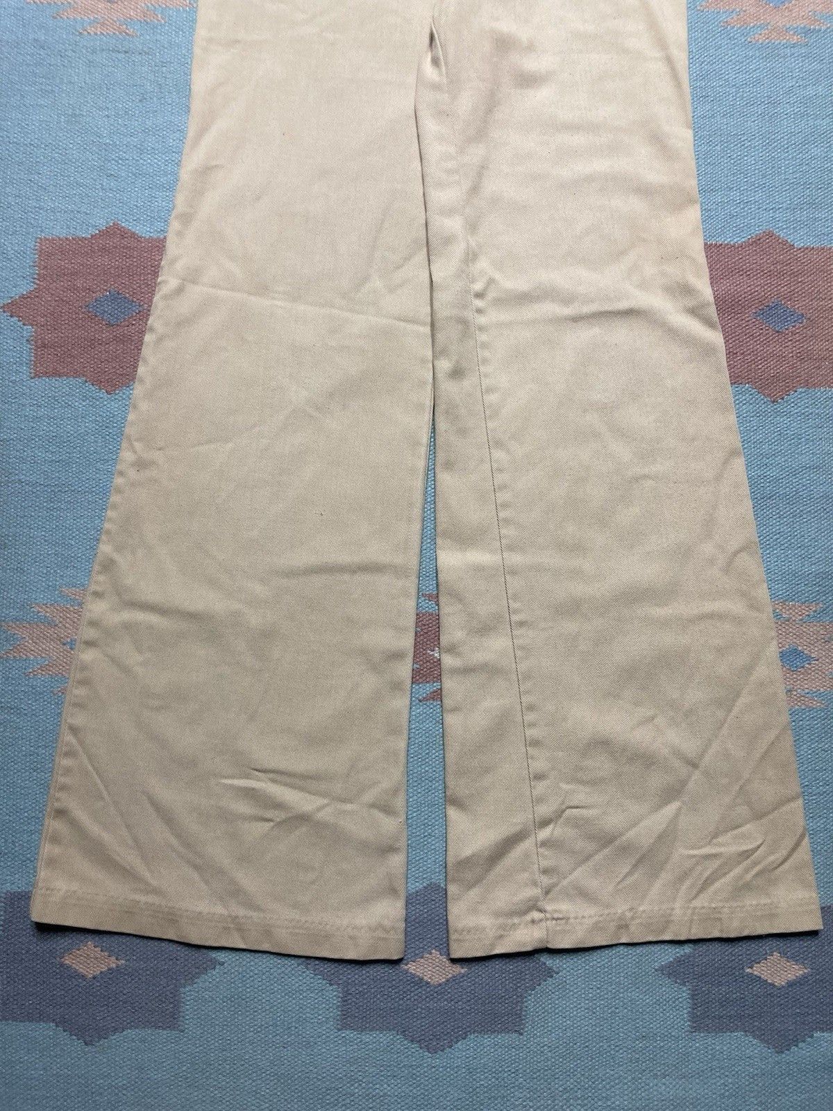 Vintage 1970s bell bottom pants elephant flare hippie khaki 27x33 Size 27" / US 4 / IT 40 - 2 Thumbnail