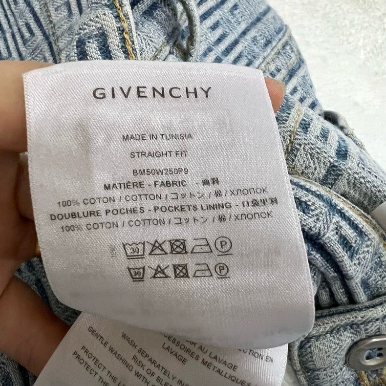 Givenchy Givenchy SizeM Light Blue Logo Jacquard Denim Pants Size US 30 / EU 46 - 5 Thumbnail