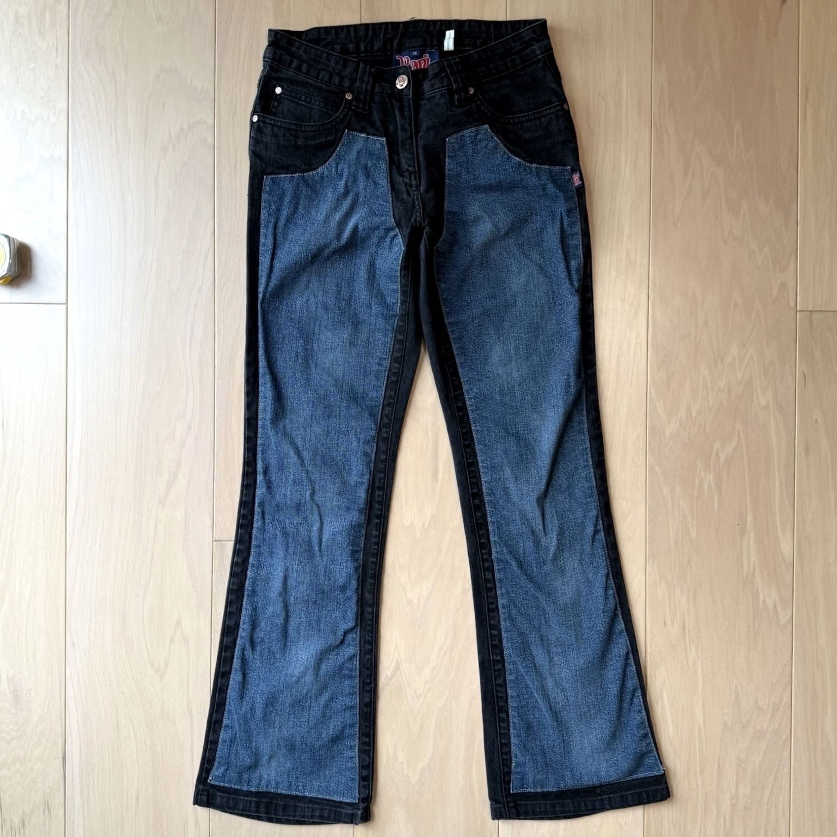 Karl Kani VINTAGE Karl Kani Jeans Women's 27 Blue Black Double Knee Streetwear Flare Size 27" / US 4 / IT 40 - 2 Thumbnail