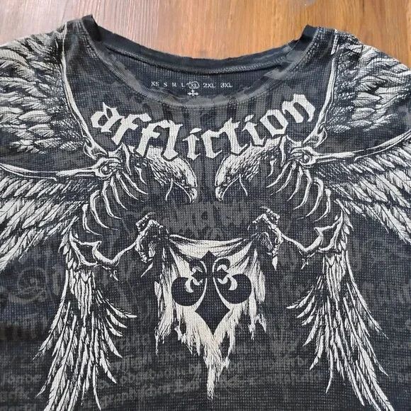 Other Vintage Y2K Affliction Ravens AOP Thermal Shirt Size US XL / EU 56 / 4 - 1 Thumbnail