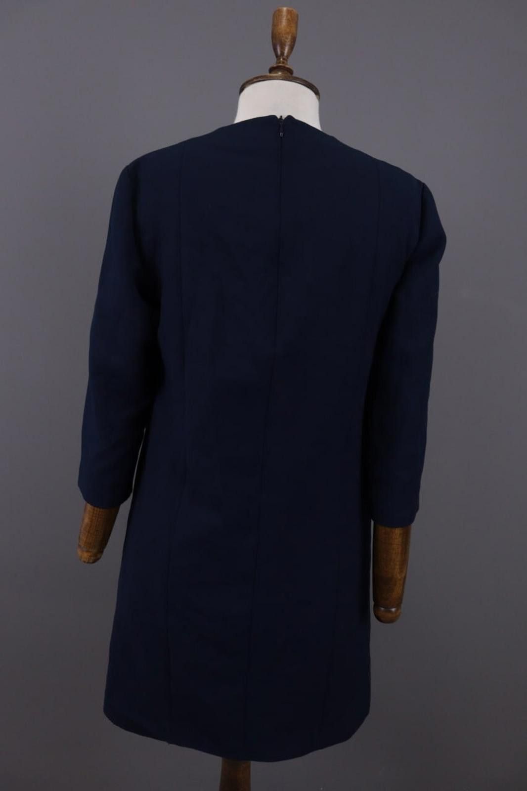 Lauren Ralph Lauren Me+Em Blue V-Neck Evening Long Sleeve A-Line Dress Size 12 Size XL / US 12-14 / IT 48-50 - 8 Thumbnail
