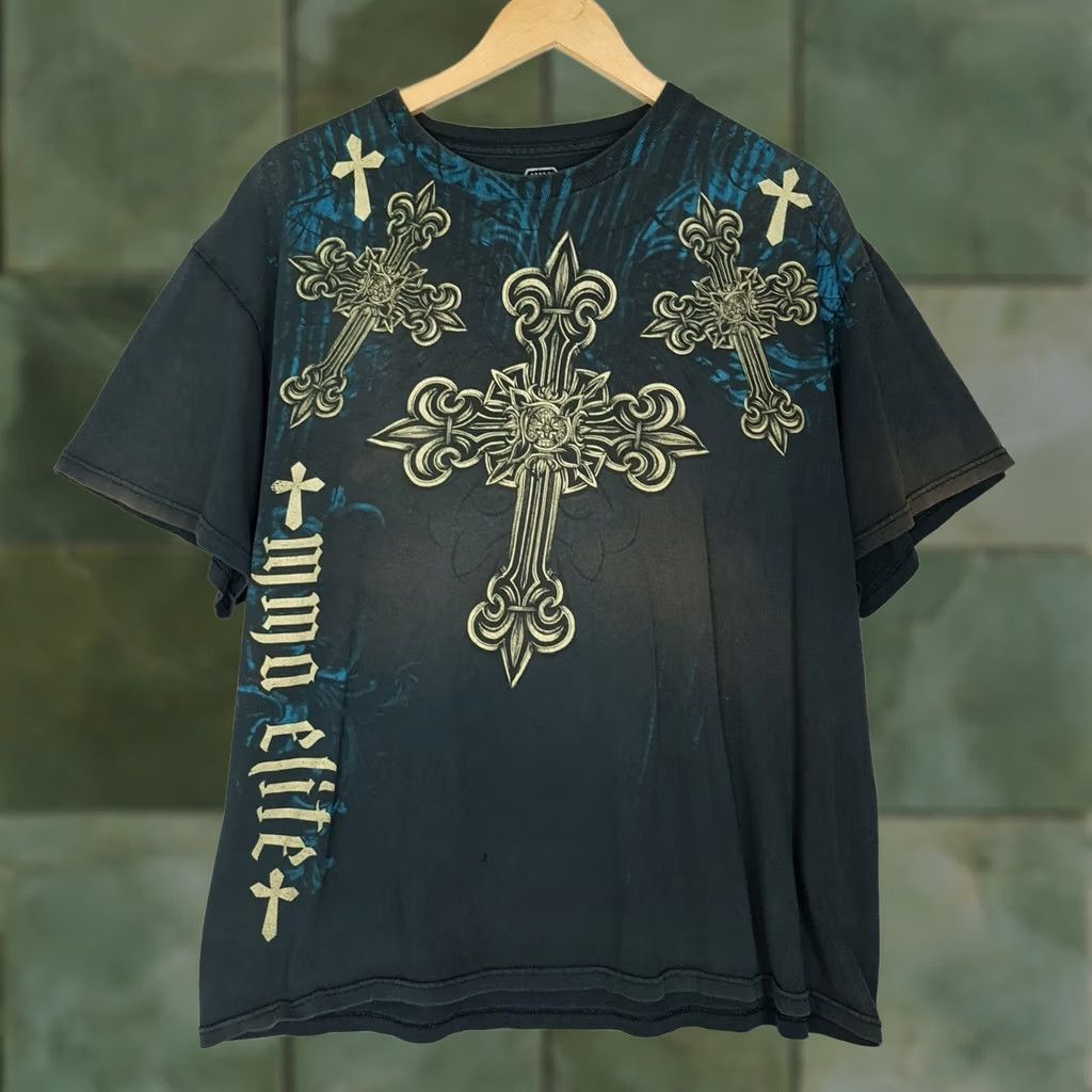 Vintage VINTAGE MMA Elite Shirt Grunge Goth Celtic Cross Gray XL Mens T-Shirt Size US XL / EU 56 / 4 - 1 Thumbnail
