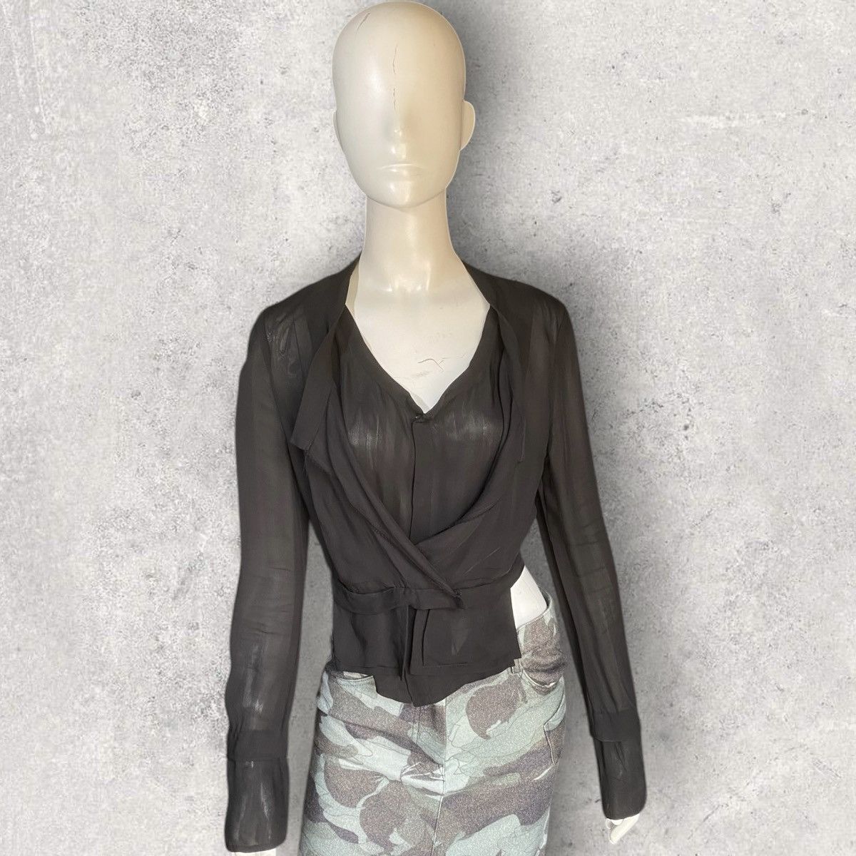 Yohji Yamamoto Vintage SS96 Sheer Mesh Top Size S / US 4 / IT 40 - 2 Thumbnail