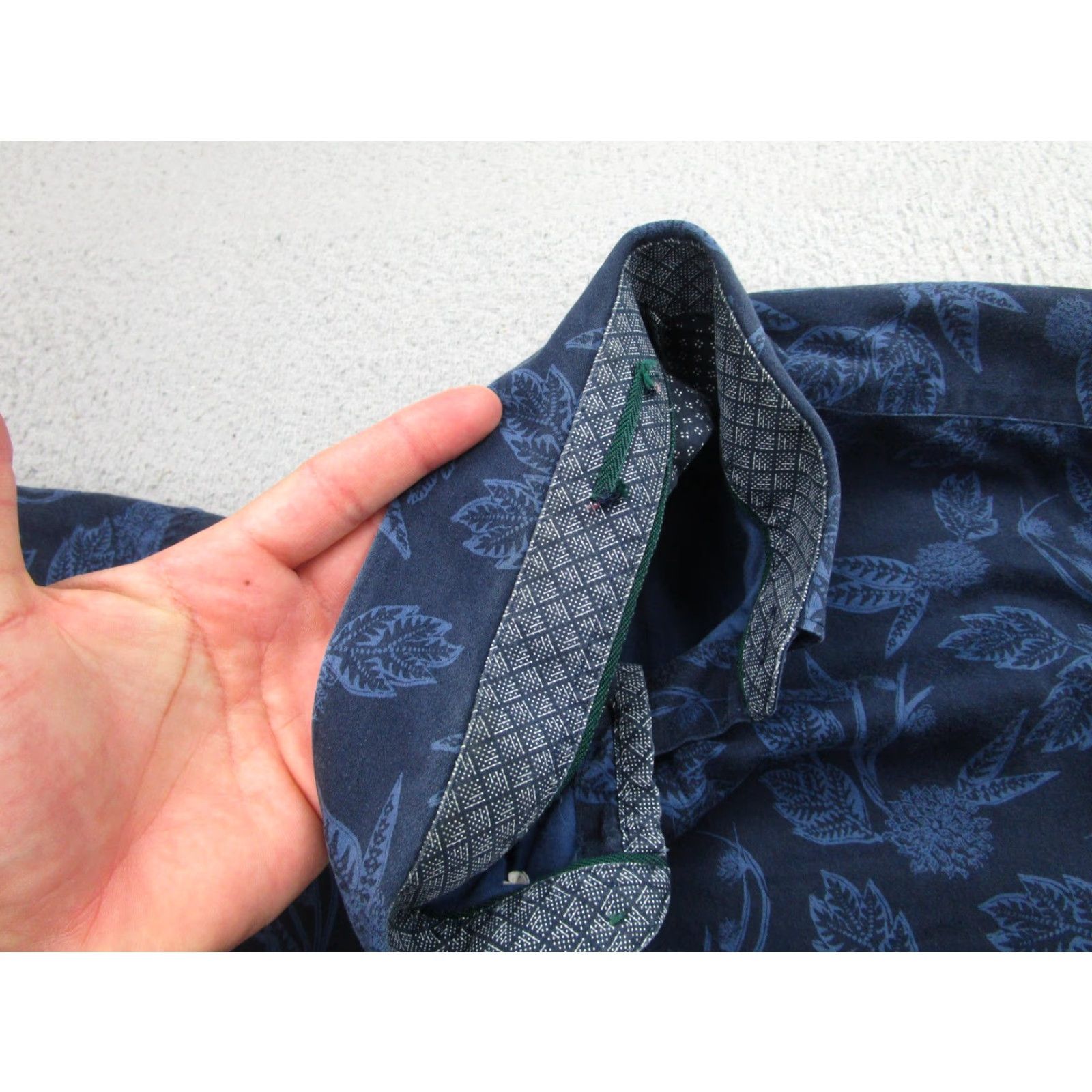 Ted Baker Ted Baker Shirt Mens Large Blue Floral Button Down Long Sleeve Cotton London Size US XL / EU 56 / 4 - 6 Thumbnail