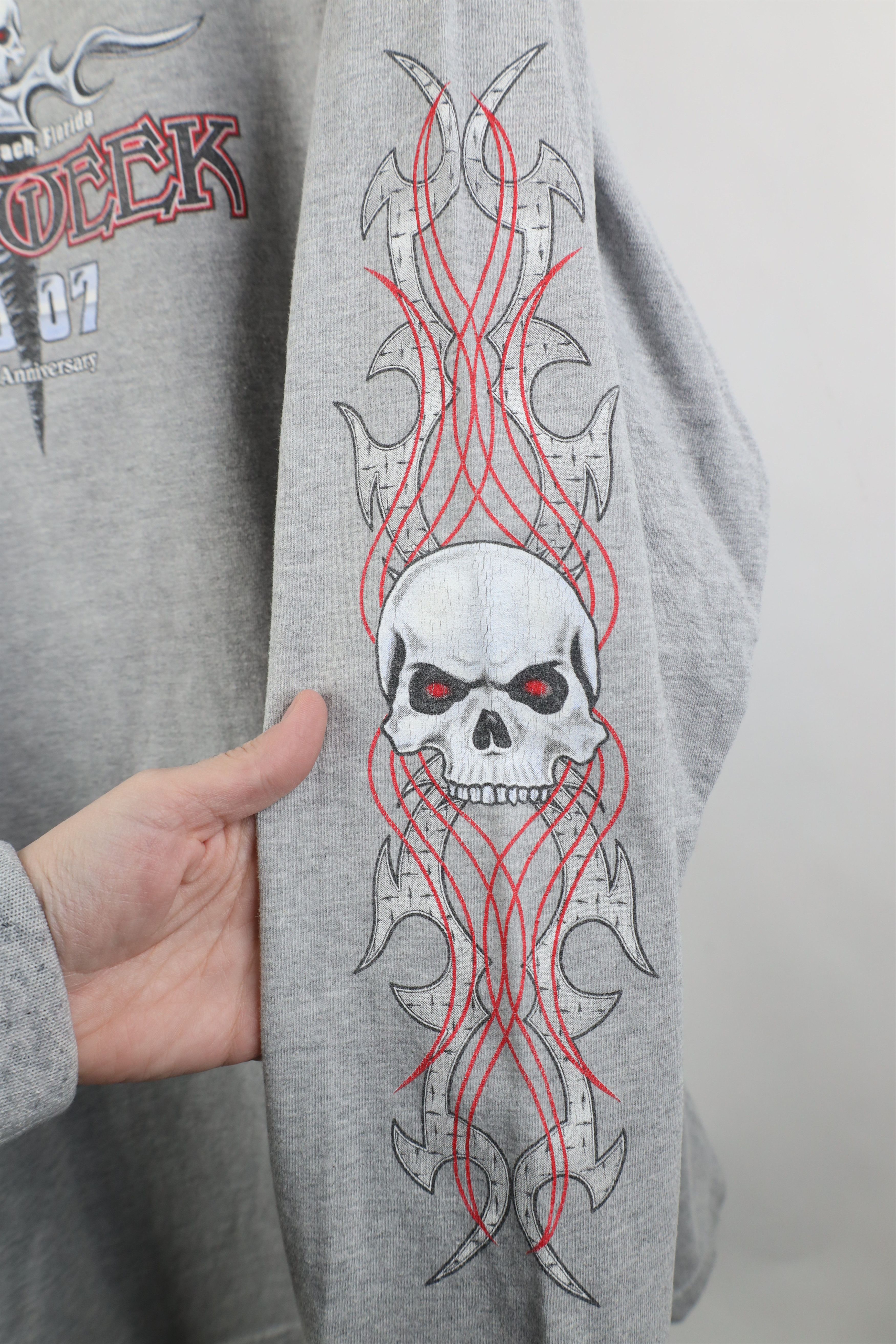 Vintage Vintage Y2K Bike Week Tribal Skull Sword Long Sleeve T-Shirt Size US XXL / EU 58 / 5 - 6 Thumbnail