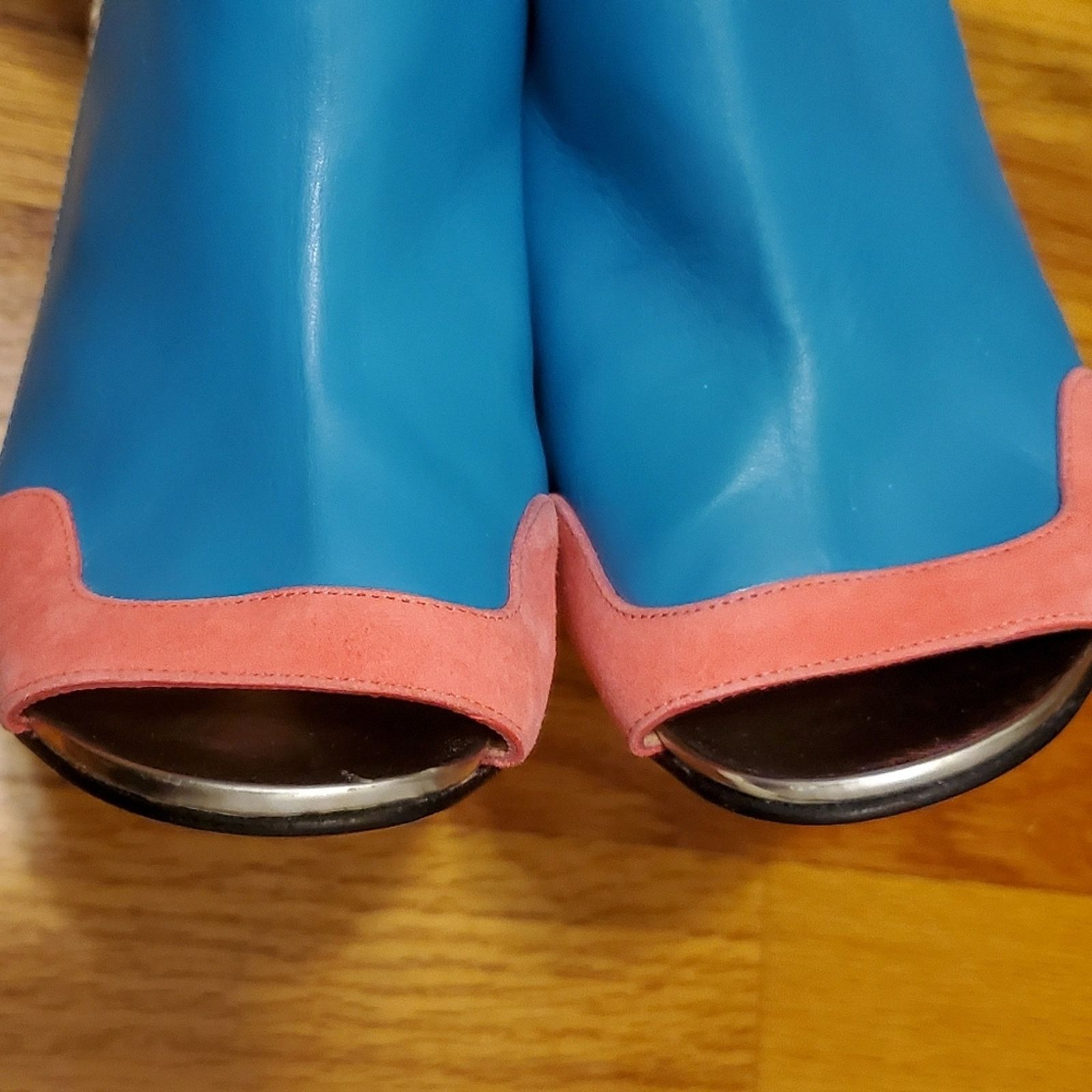 Roland Mouret Roland Mouret Bright Blue Peep Toe Heels Size 40 EU Size US 9 / IT 39 - 5 Thumbnail