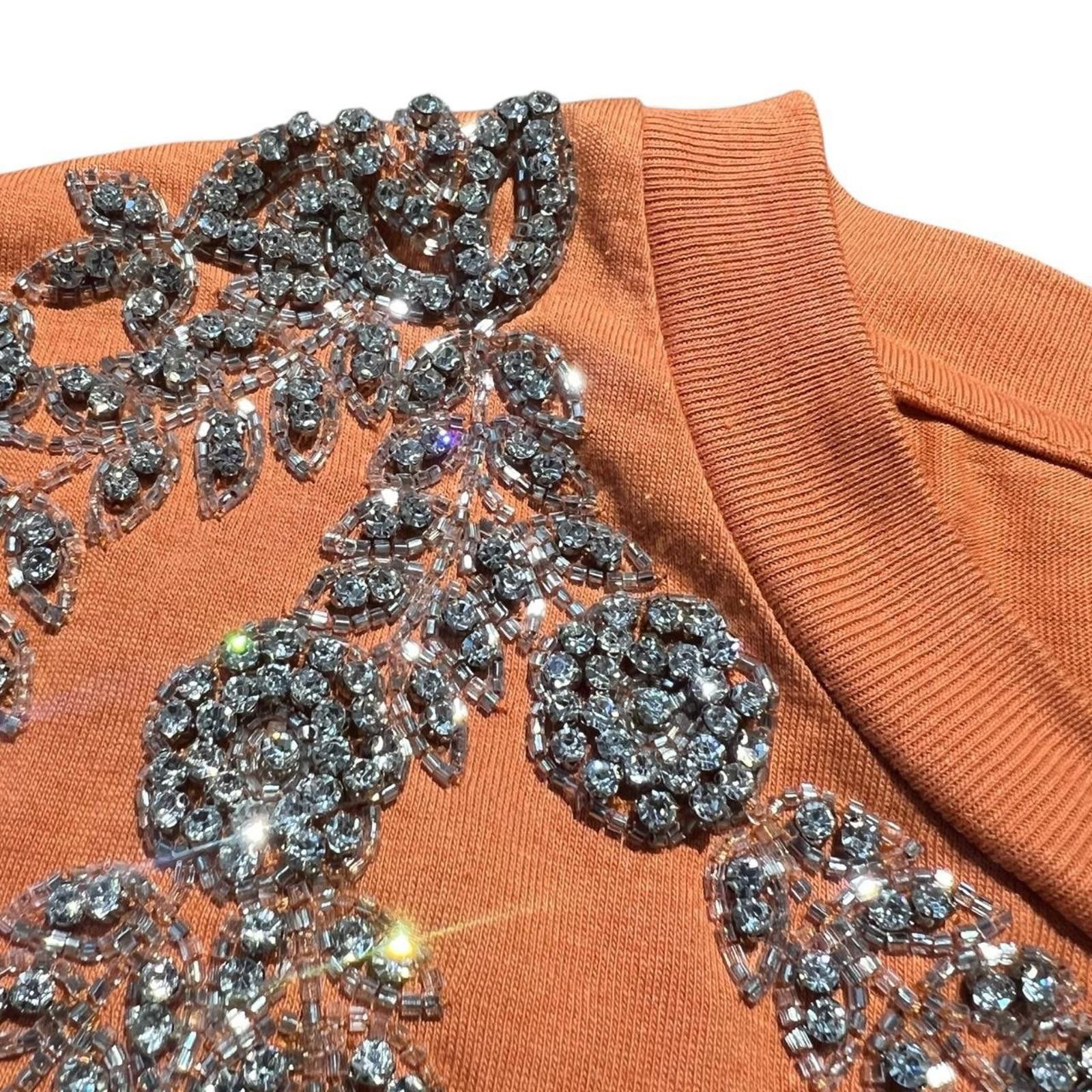 Sandro Sandro Rhinestone Embellished T-shirt Jaunes/ Oranges Size XS / US 0-2 / IT 36-38 - 4 Thumbnail