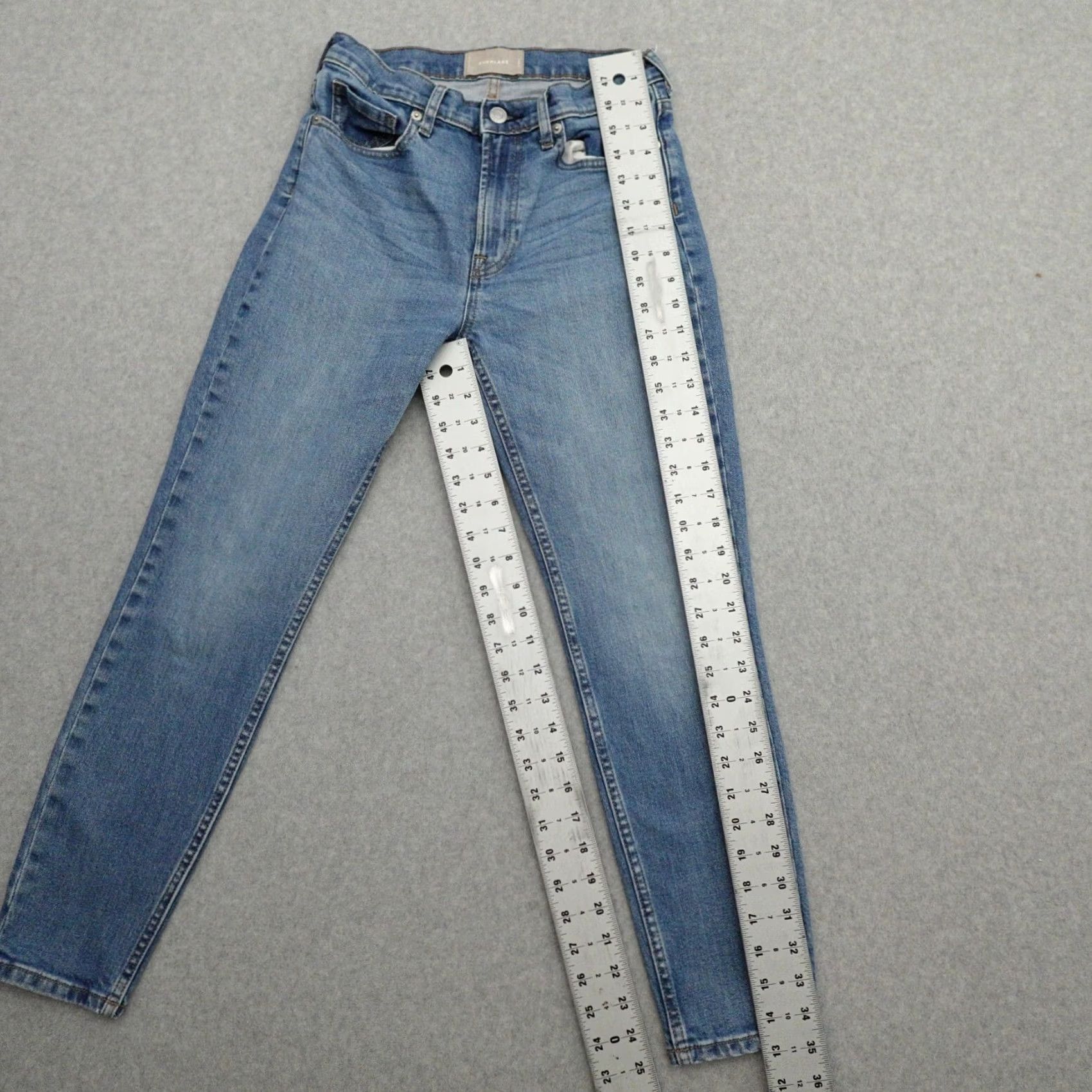 Everlane Everlane Jeans Women 27 (27X25) Blue Crop High Rise Medium Wash Straight Jeans Womens 27 (27X25) Blue Crop High Rise Medium Wash Size 32" / US 10 / IT 46 - 3 Thumbnail