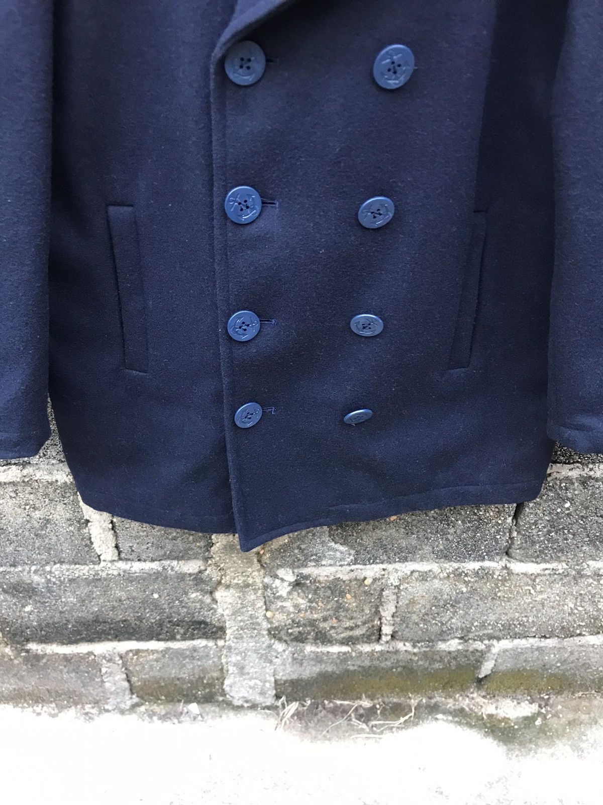 Japanese Brand × Vintage ⚡️Vintage Sea Scape Wool Double Breast Peacoat Size US L / EU 52-54 / 3 - 4 Thumbnail
