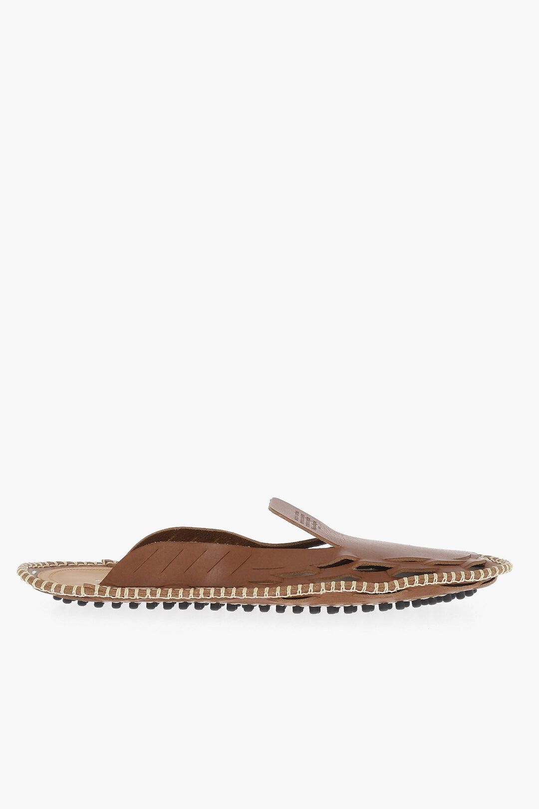 image of Maison Margiela Og1Mm0424 Mm22 Leather Slippers In Brown, Men's (Size 11)