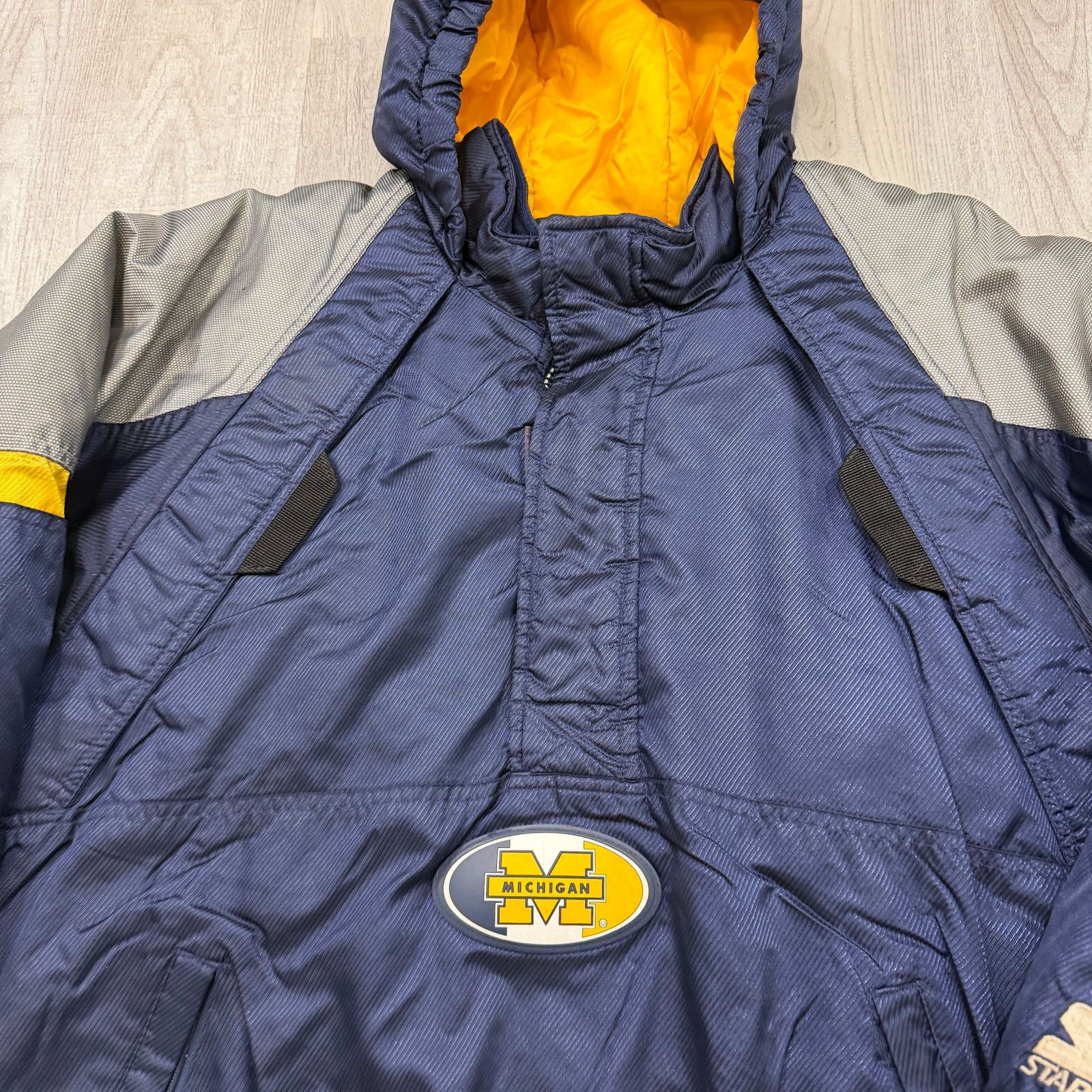 Vintage Vintage Starter Michigan Wolverines Jacket XL Blue Yellow Size US XL / EU 56 / 4 - 3 Thumbnail