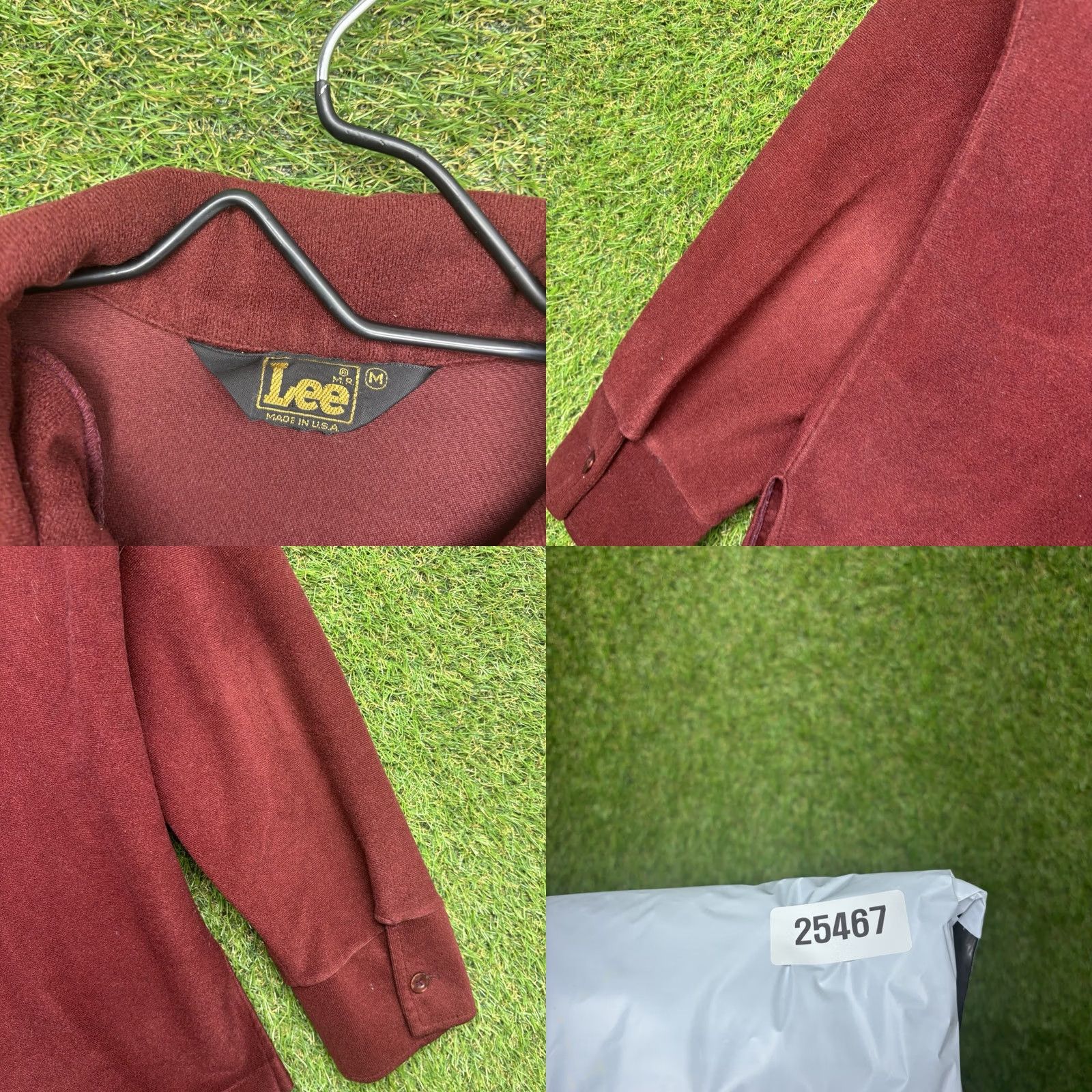 Lee VINTAGE Lee Velour Polo Shirt Mens M Red 70s Velour Polo LS Made USA Lee Polo Shirt Mens Regular M Red 1970s Size US M / EU 48-50 / 2 - 8 Thumbnail