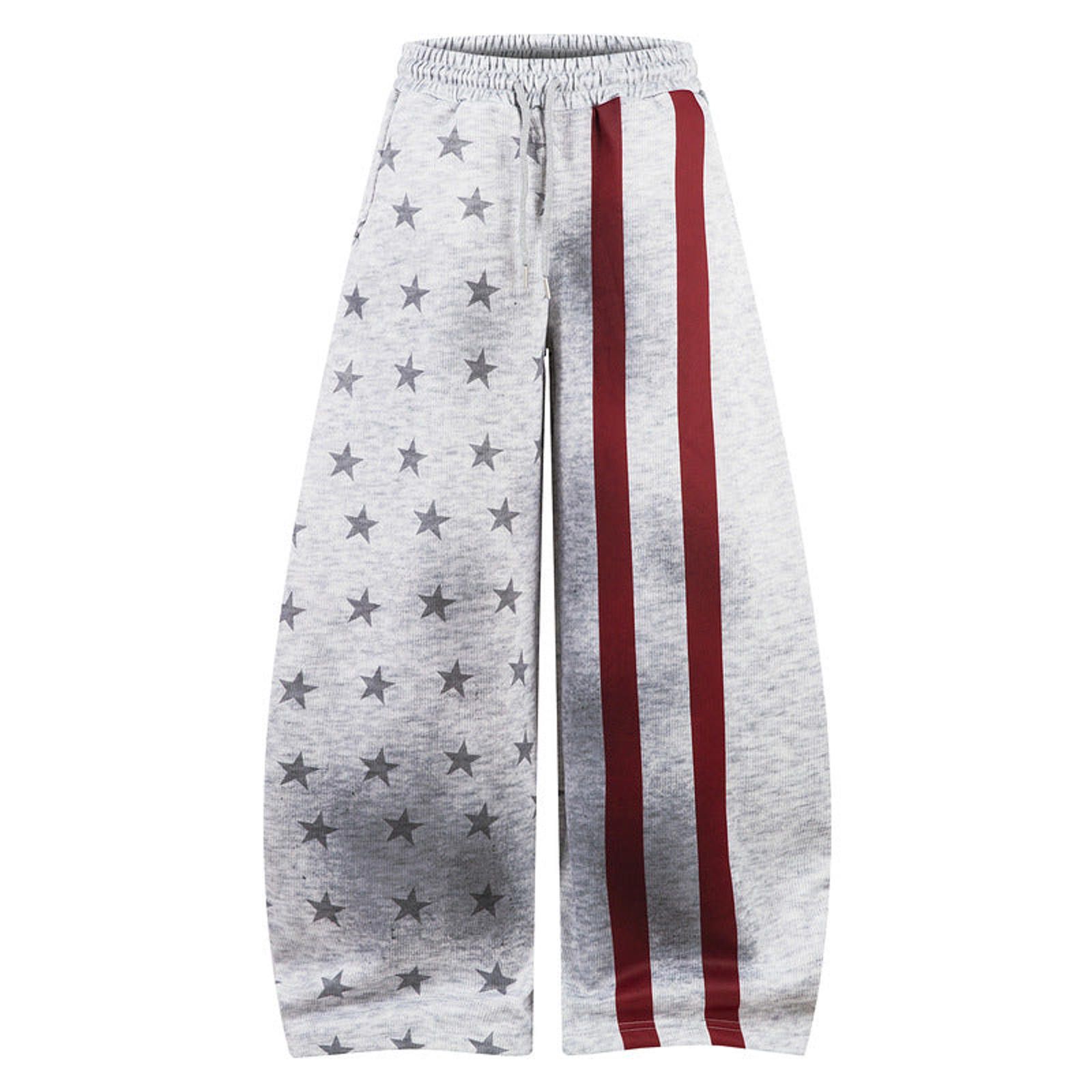 Other Star-Print Fleece Wide-Leg Pants Size US 32 / EU 48 - 4 Thumbnail