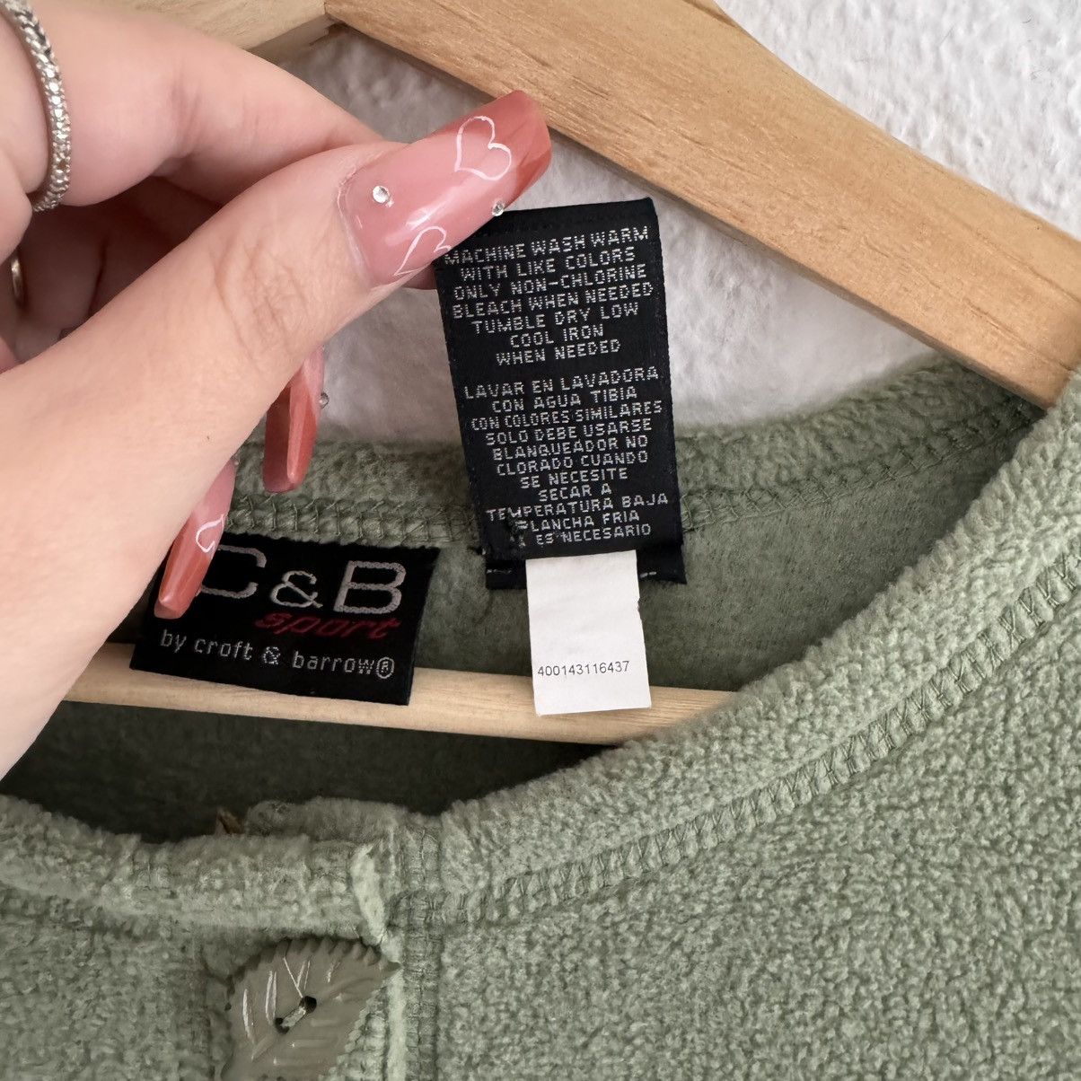 Croft & Barrow CROFT & BARROW Vintage Green Grandma Fall Fleece Cardigan Size XL / US 12-14 / IT 48-50 - 9 Thumbnail