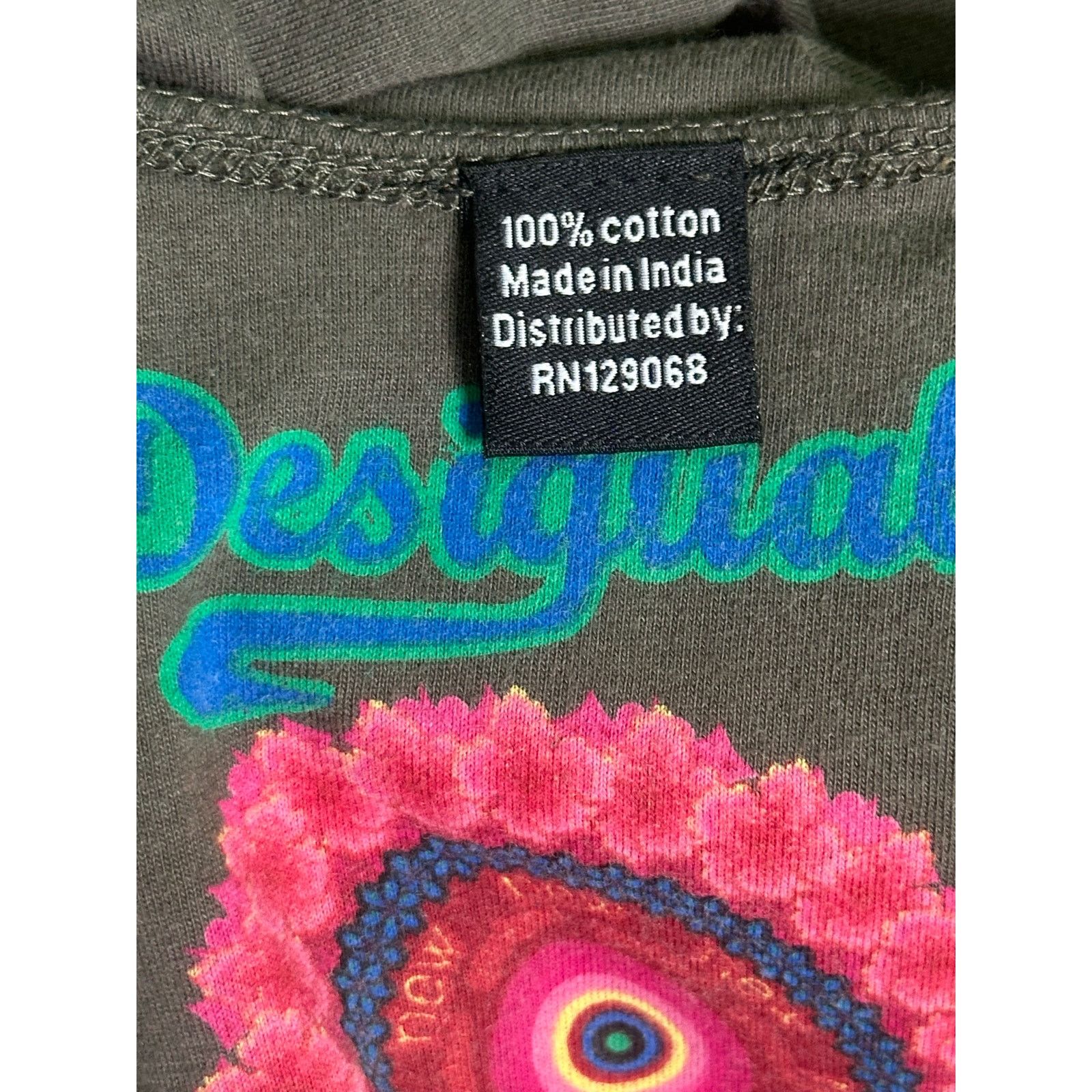 Desigual Desigual Green and Pink Asymmetrical Tunic Dress size Medium Size M / US 6-8 / IT 42-44 - 3 Thumbnail
