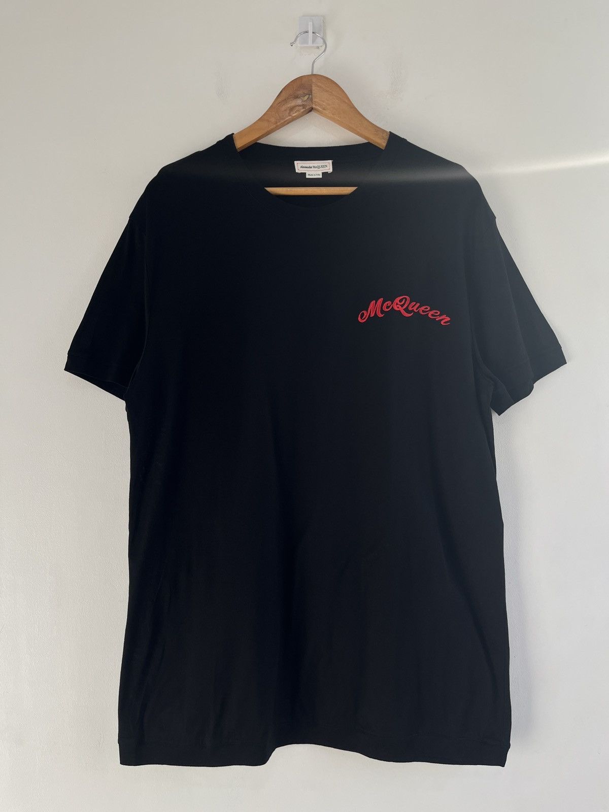 Alexander McQueen Black Mercerized Logo T-Shirt Size US XXL / EU 58 / 5 - 1 Thumbnail