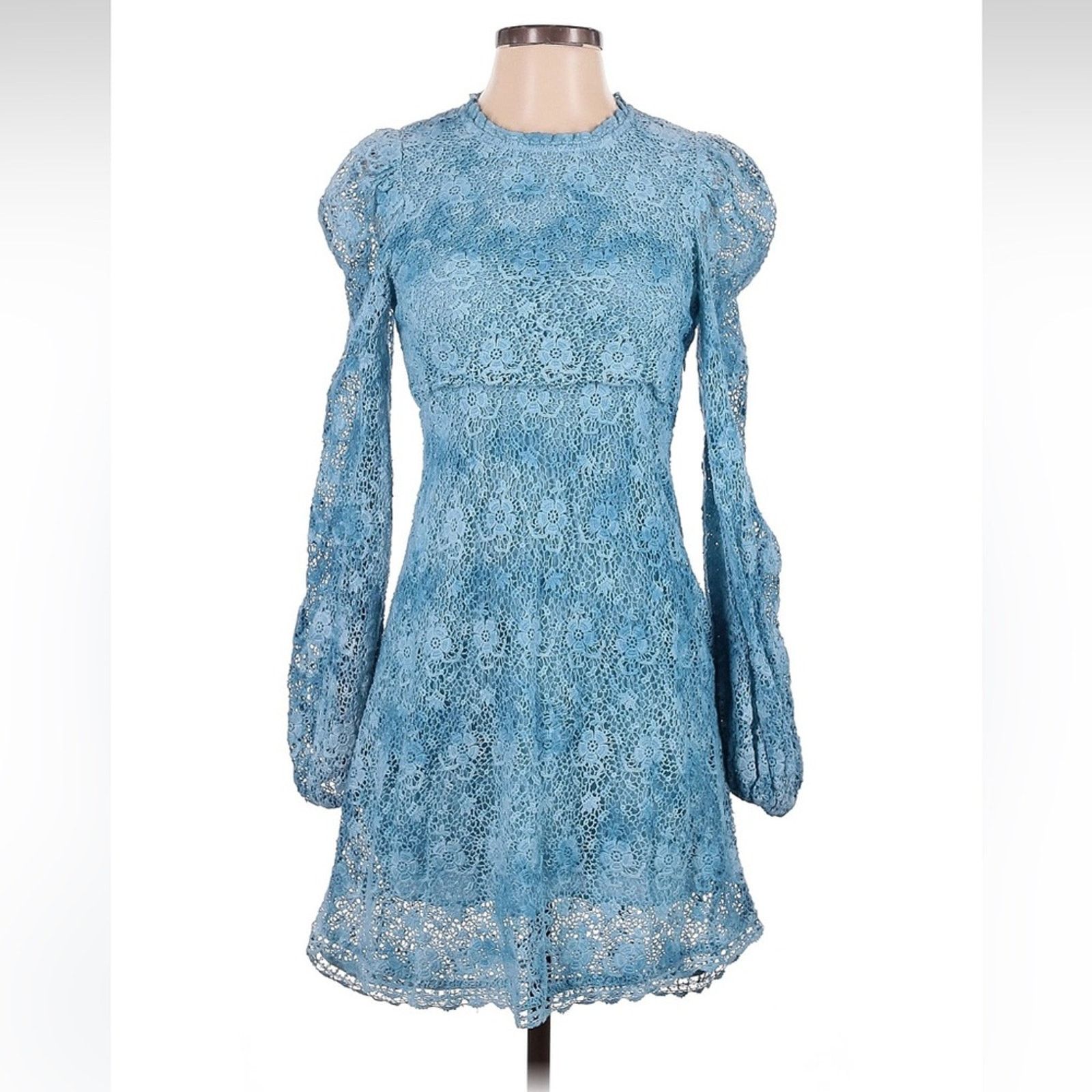 LoveShackFancy LoveShackFancy Lightning Dress - Size 2 - Misty Blue Size XS / US 0-2 / IT 36-38 - 1 Thumbnail