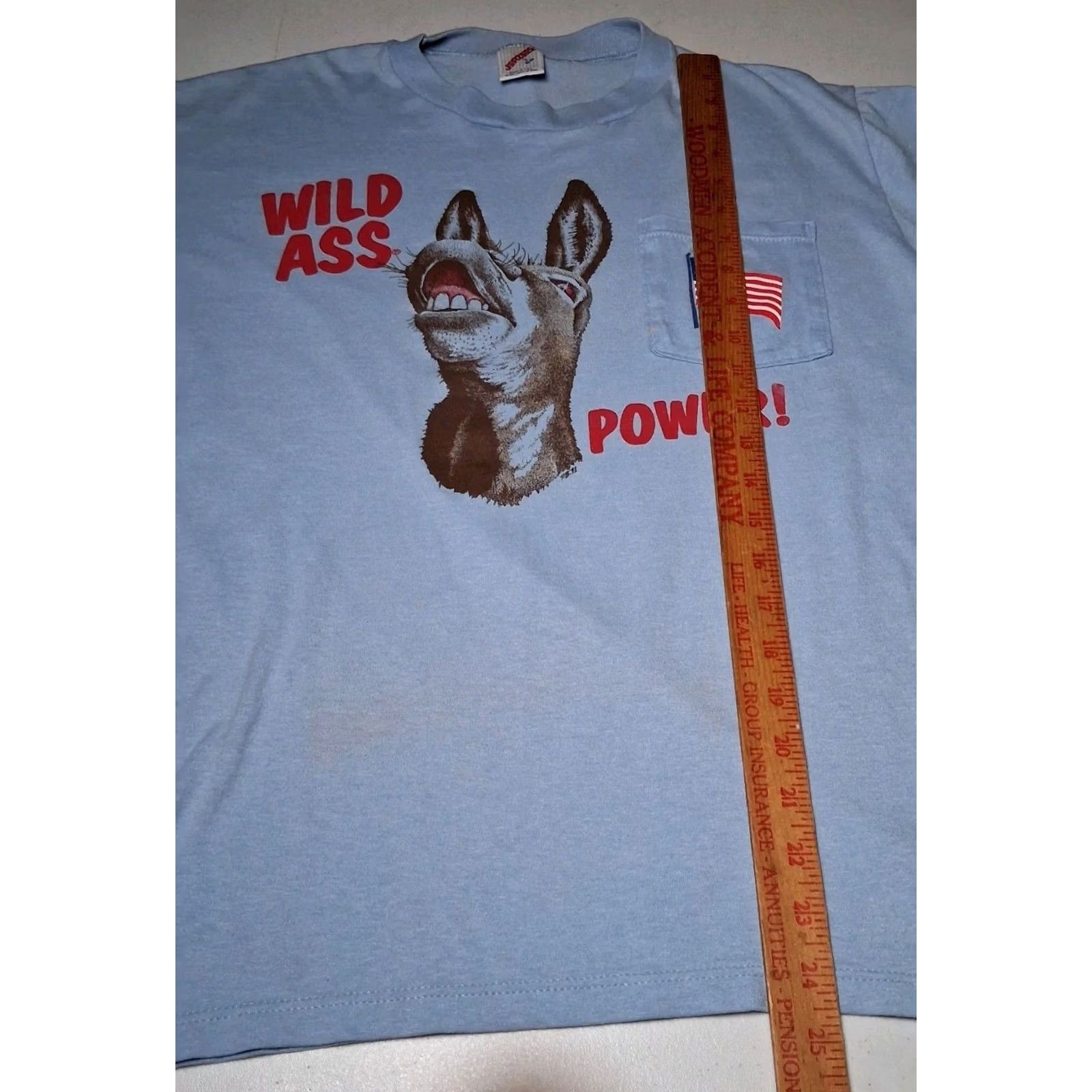 Jerzees VINTAGE Democrat T Shirt Blue Large USA Flag Patriotic Donkey Funny READ Shirt Mens JL Jerzees Size US L / EU 52-54 / 3 - 6 Thumbnail