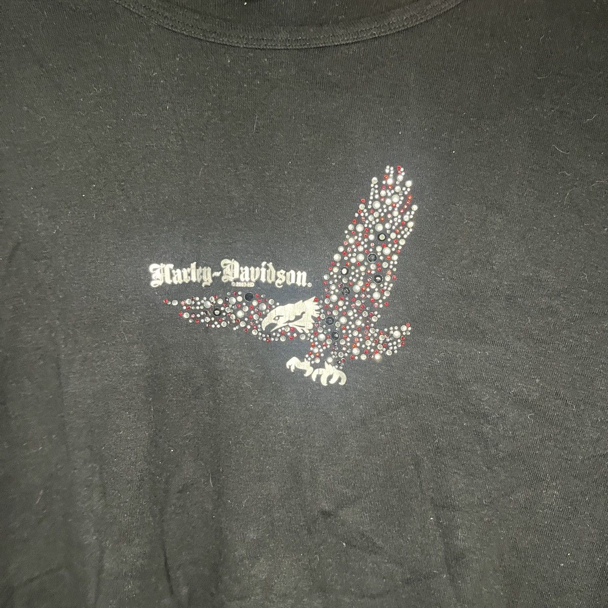 Harley Davidson Women’s 2007 Eagle Bedazzled Long Sleeve T Shirt size XL Size XL / US 12-14 / IT 48-50 - 2 Thumbnail