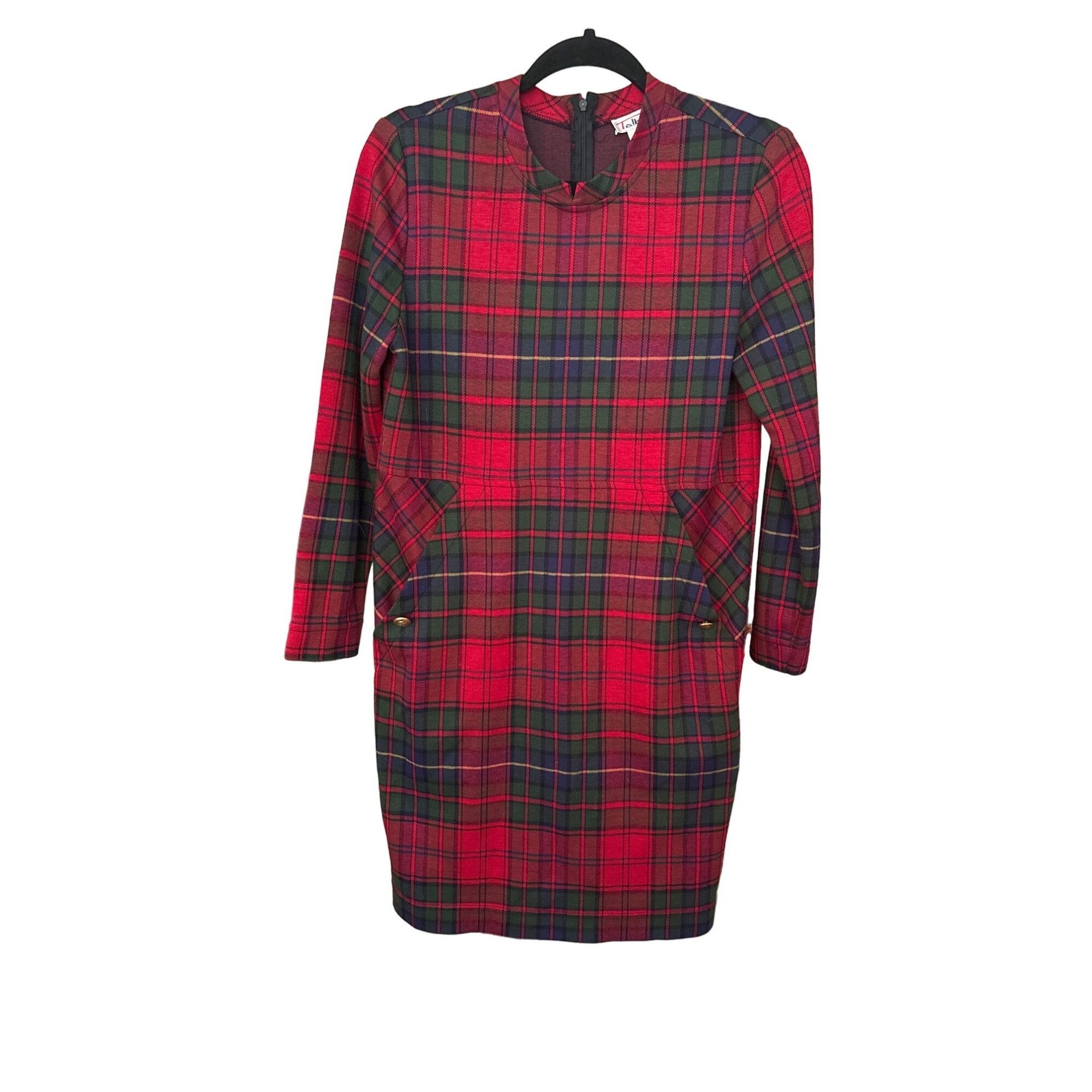 Talbots VTG Talbots Womens Shift Dress Red Plaid Long Sleeve Size XS Size XS / US 0-2 / IT 36-38 - 8 Thumbnail