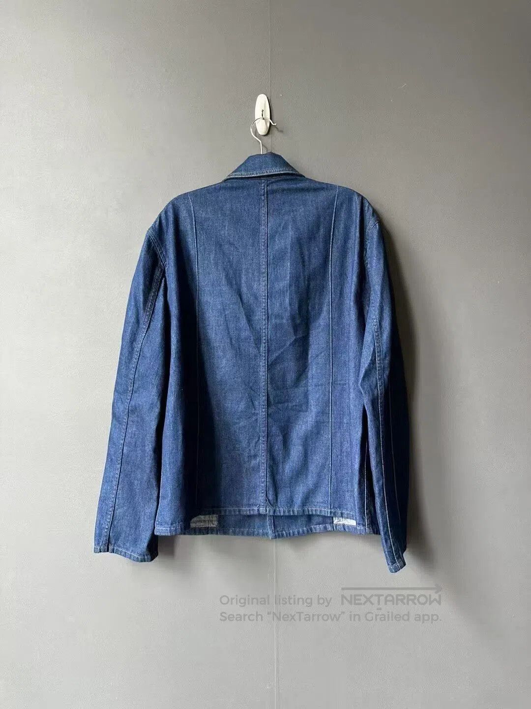 Loewe Loewe Navy Blue Leather Patch Denim Jacket| Size US M / EU 48-50 / 2 - 2 Thumbnail