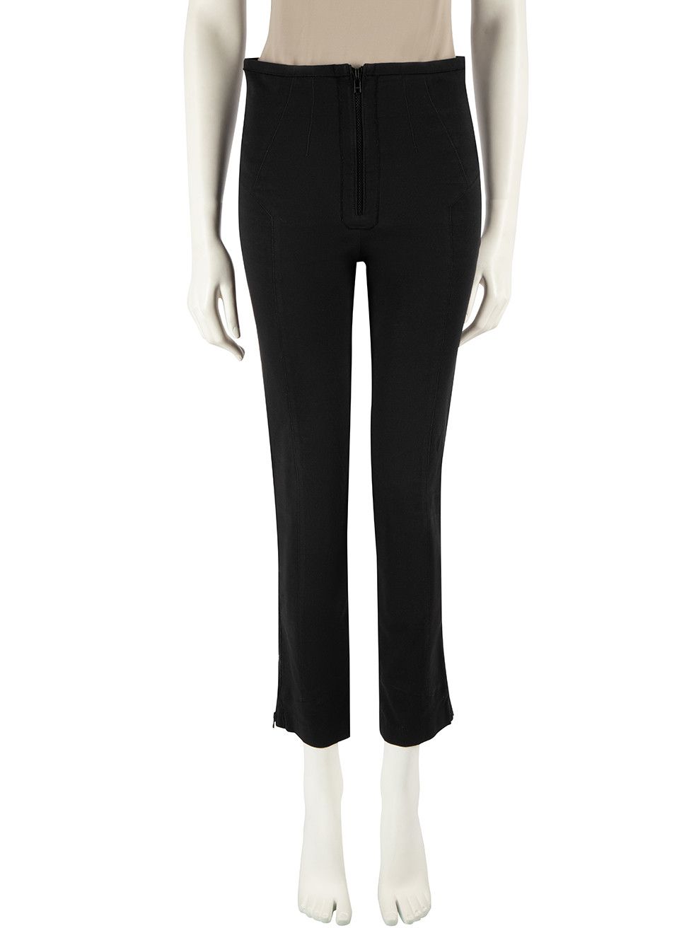 image of Isabel Marant Black Zipper Detailed High Rise Trousers, Women's (Size 26)