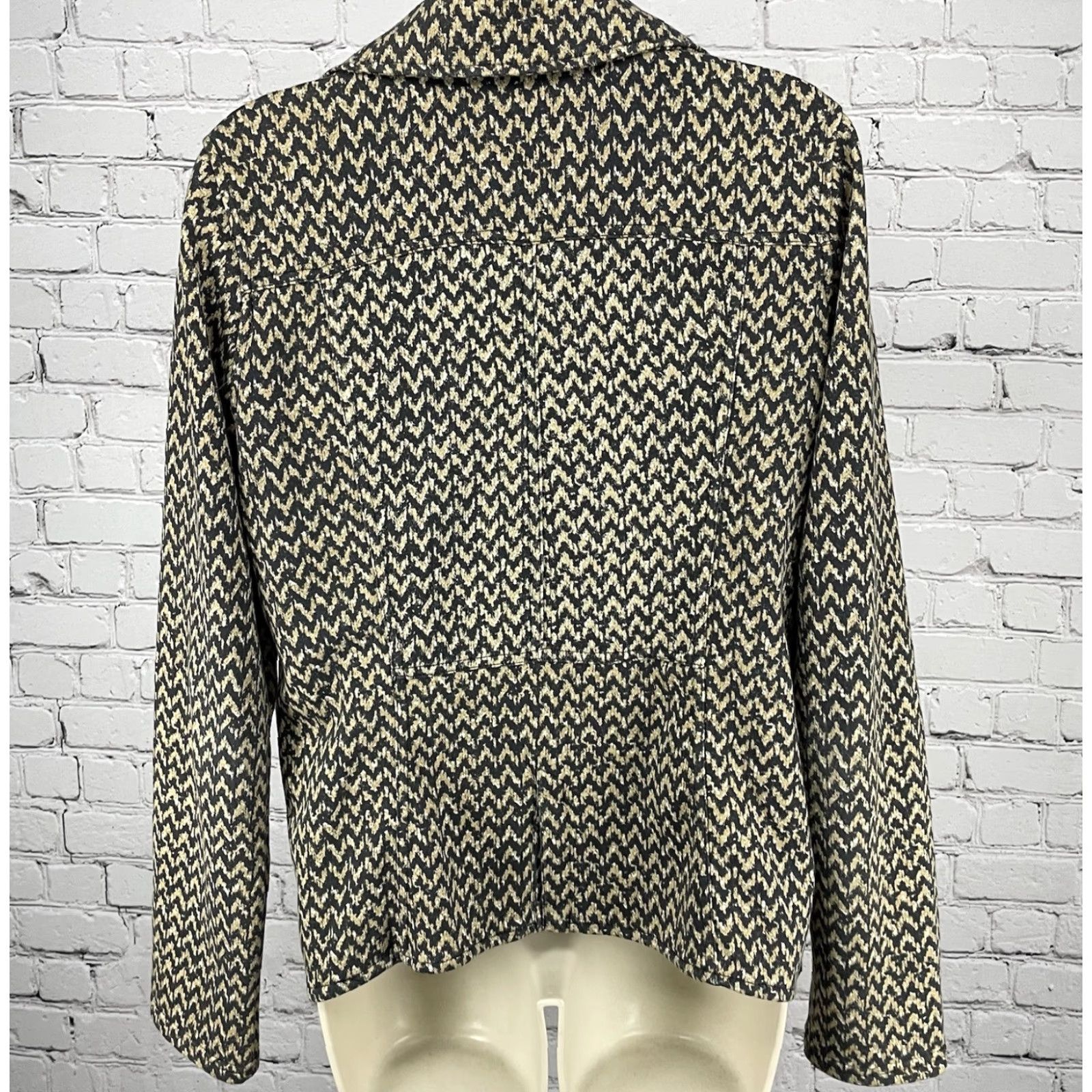 Hurley Hurley Blazer Size XL Black/Brown Chevron Cotton Blend Lightweight Button Up Unlined Size XL / US 12-14 / IT 48-50 - 2 Thumbnail