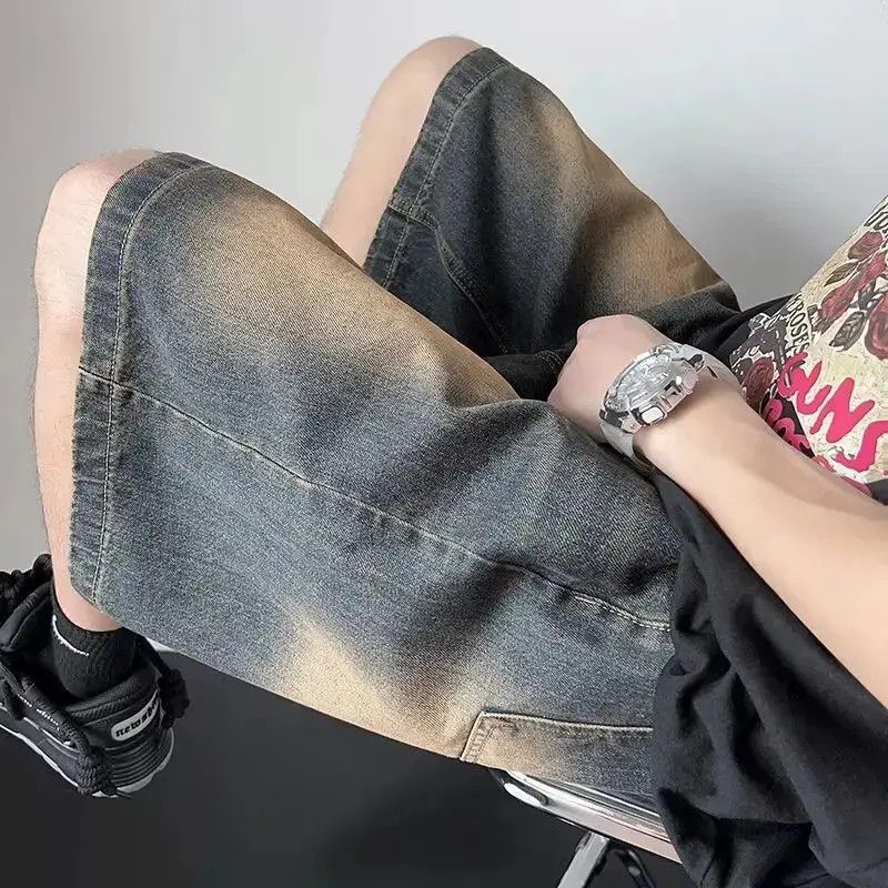 Japanese Brand Retro straight leg wide leg denim shorts Size US 32 / EU 48 - 6 Thumbnail