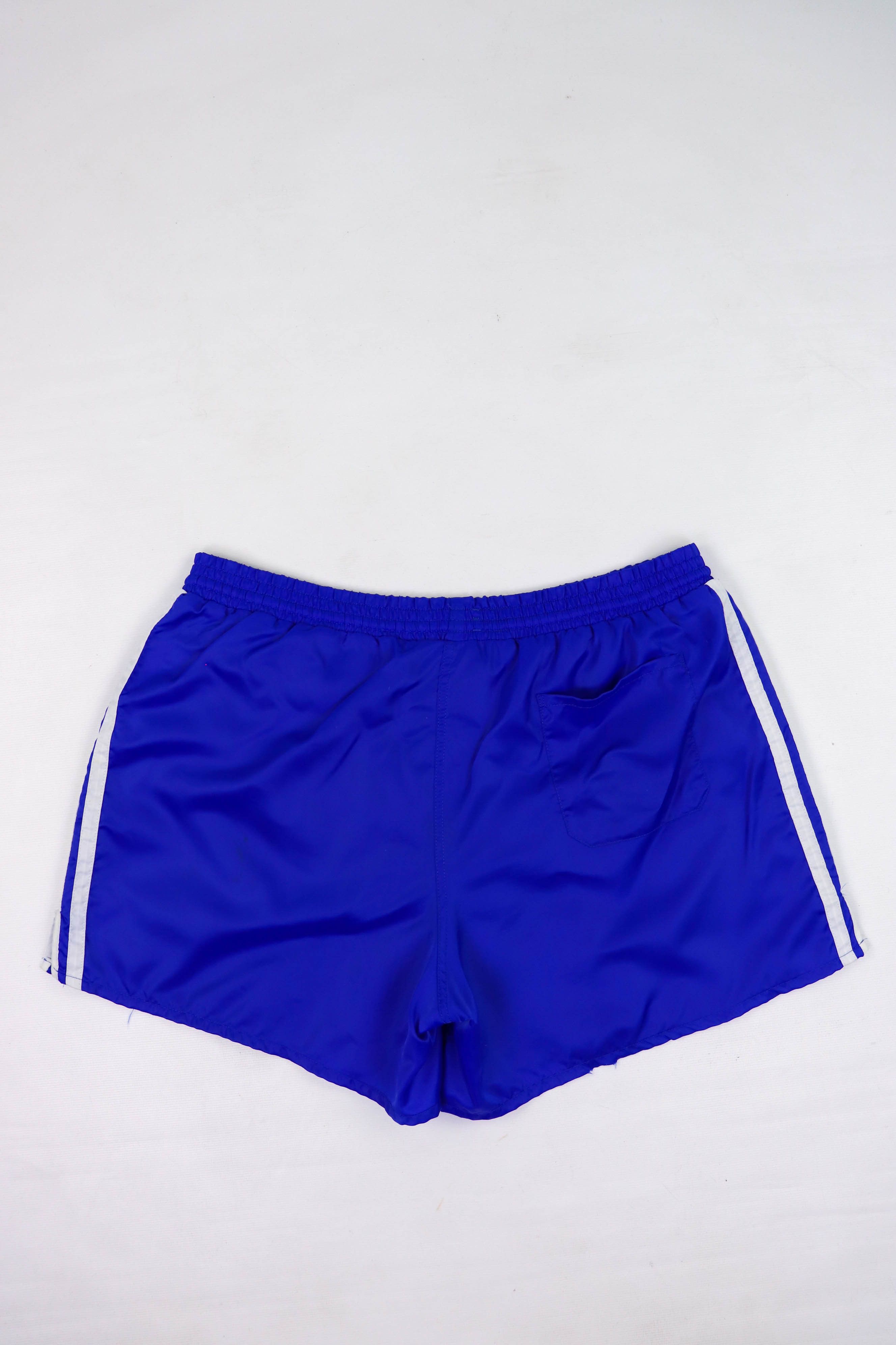 Adidas 70s Retro Vintage Adidas Ventex Blue Satin Nylon Run Shorts Size US 32 / EU 48 - 2 Thumbnail