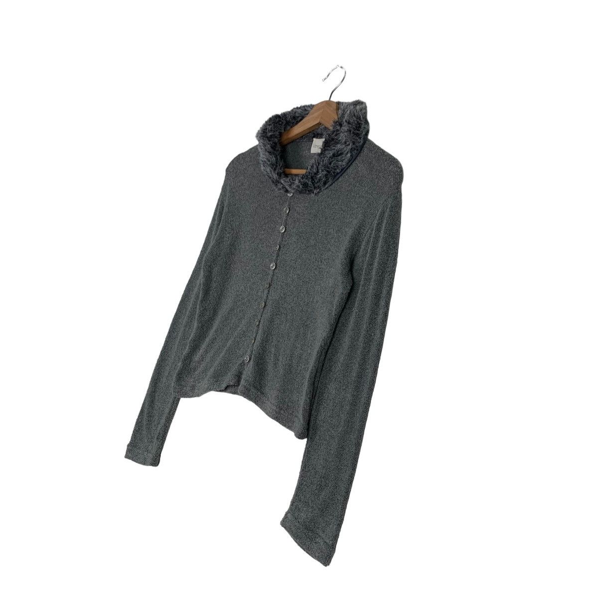 Vintage VANESSA VOLONTE Milano Fur Neck Button Shirt #0298-C13 Size S / US 4 / IT 40 - 2 Thumbnail
