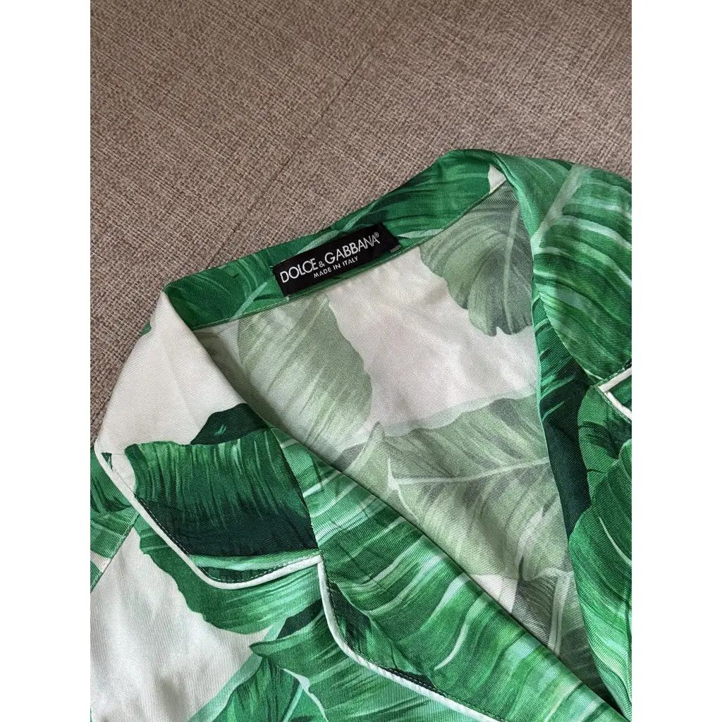 Dolce & Gabbana Dolce & Gabbana Banana Leaf Silk Wrap Blouse Tops Size 40 IT Size S / US 4 / IT 40 - 2 Thumbnail