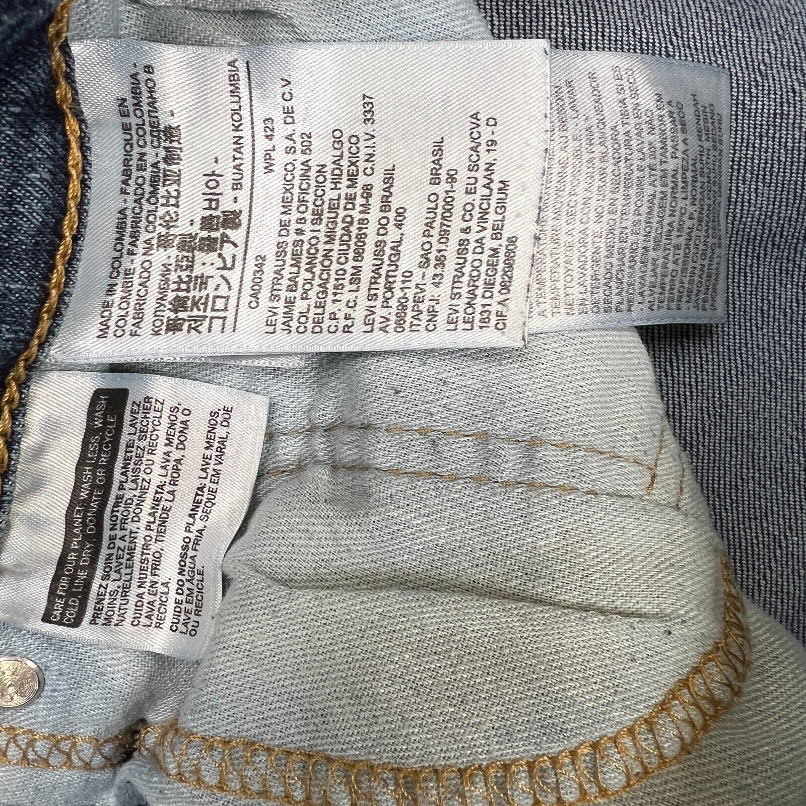 Levi's × Vintage Levi's 514 Jeans Mens 34x34 Blue Straight Fit Denim Pants Size US 34 / EU 50 - 9 Thumbnail