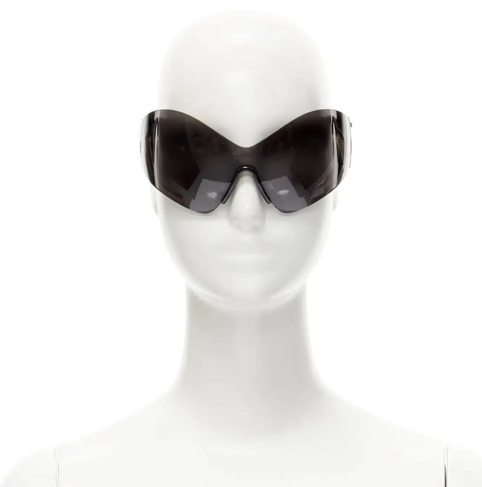 new BALENCIAGA DEMNA Runway Mask Butterfly black shield sunglasses Kardashian